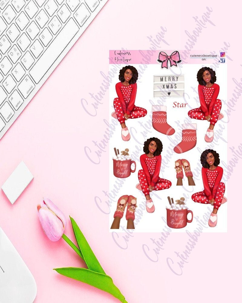 The Cuteness Doll Collection Sticker Sheet | Cuteness Planner Stickers for Agendas, Planners, Notebooks, Dividers | STAR