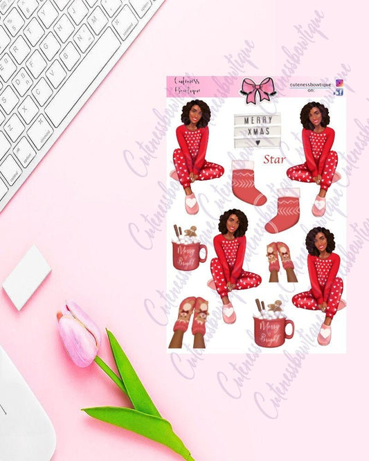 The Cuteness Doll Collection Sticker Sheet | Cuteness Planner Stickers for Agendas, Planners, Notebooks, Dividers | STAR