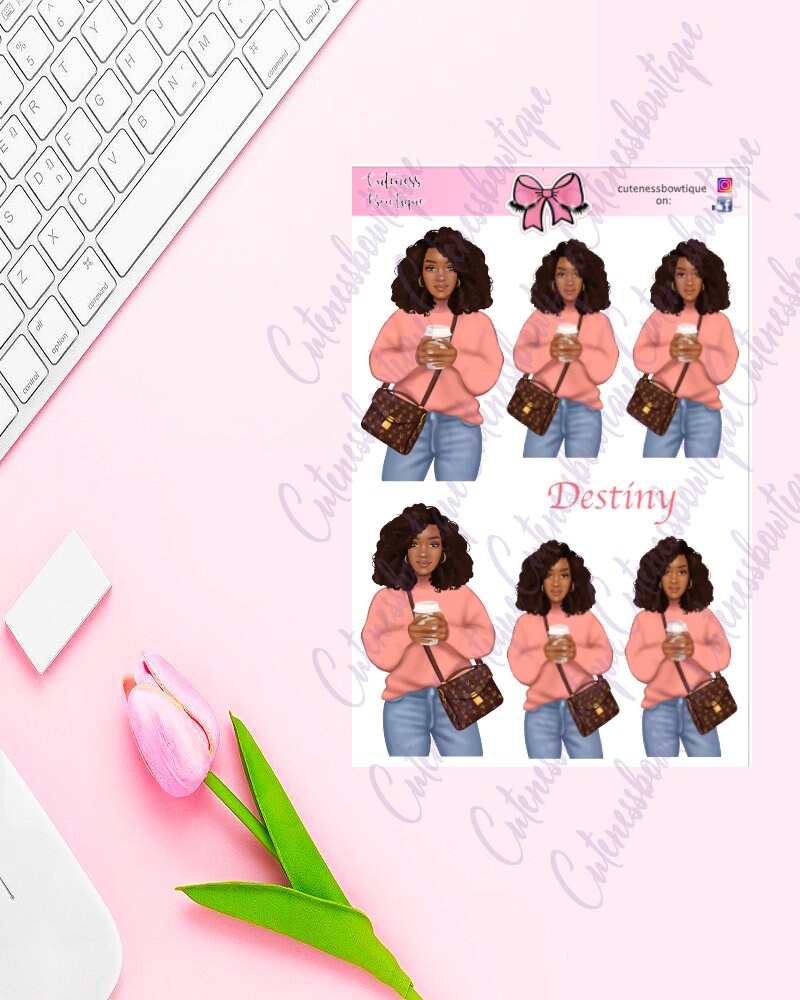 The Cuteness Doll Collection Sticker Sheet | Cuteness Planner Stickers for Agendas, Planners, Notebooks, Dividers | Destiny