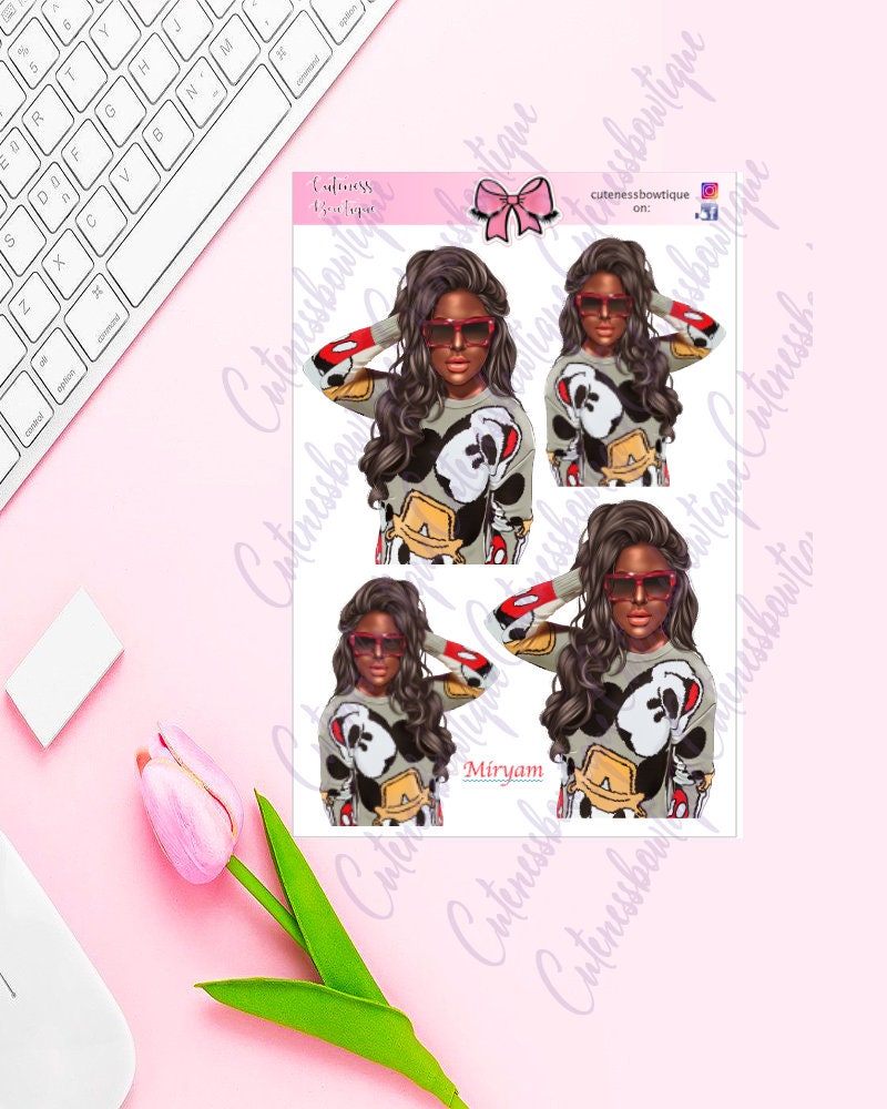 The Cuteness Doll Collection Sticker Sheet | Cuteness Planner Stickers for Agendas, Planners, Notebooks, Dividers | MIRYAM