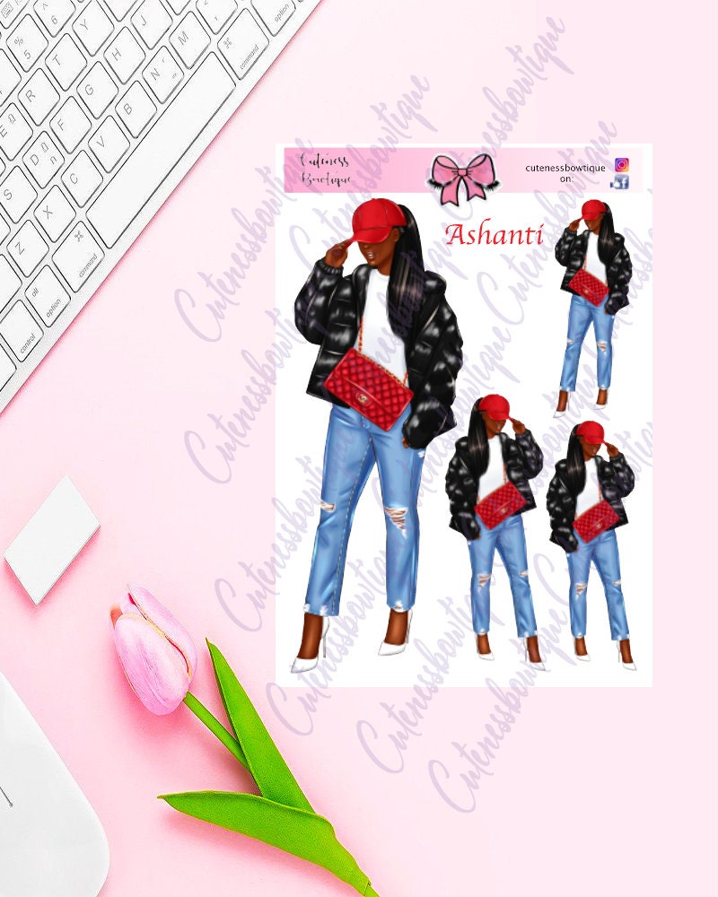 The Cuteness Doll Collection Sticker Sheet | Cuteness Planner Stickers for Agendas, Planners, Notebooks, Dividers | ASHANTI