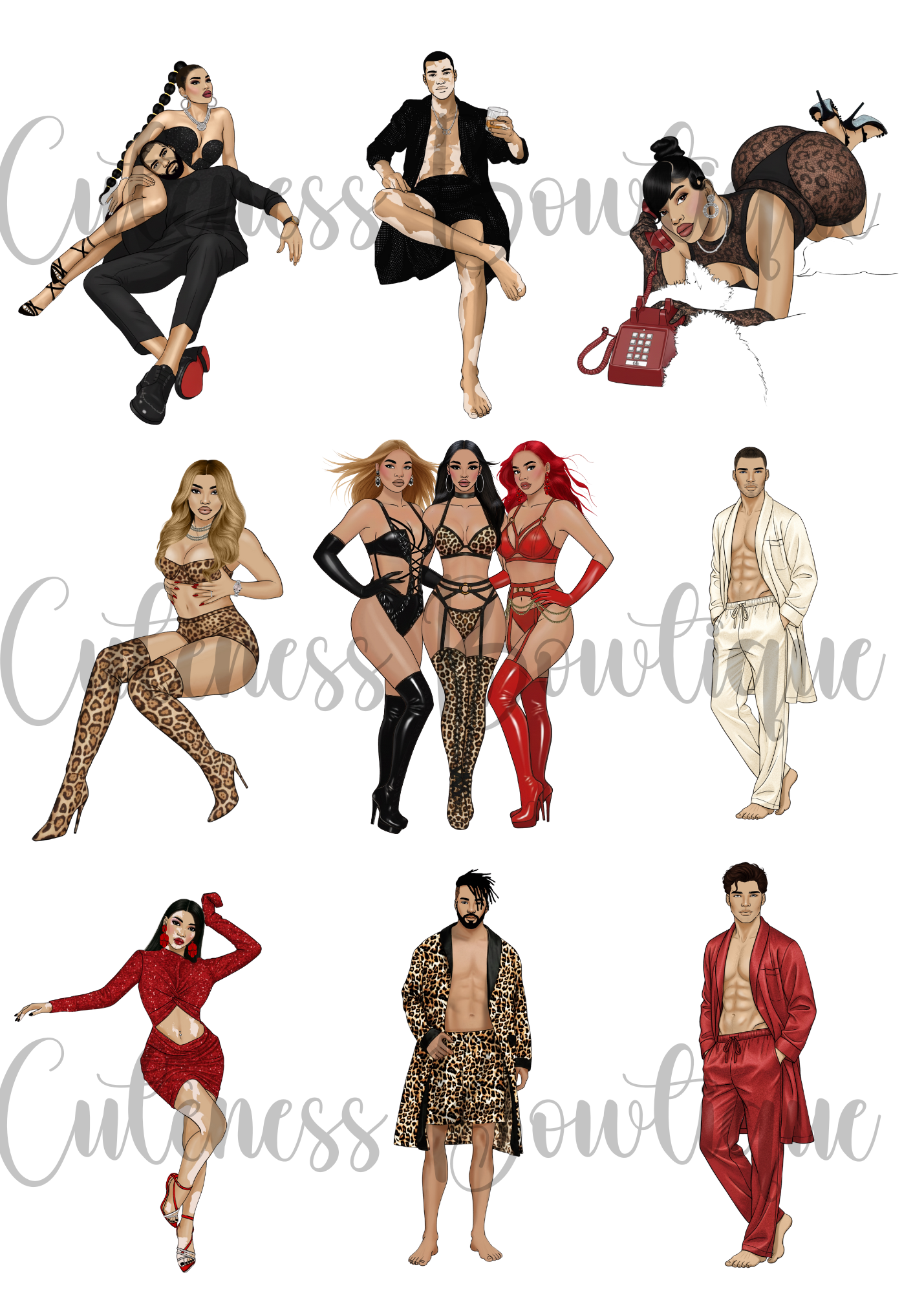 The  CUSTOM Cuteness Doll Collection Sticker Sheet | Cuteness Planner Stickers for Agendas, Planners, Notebooks, Dividers | SAVAGE CUTIES