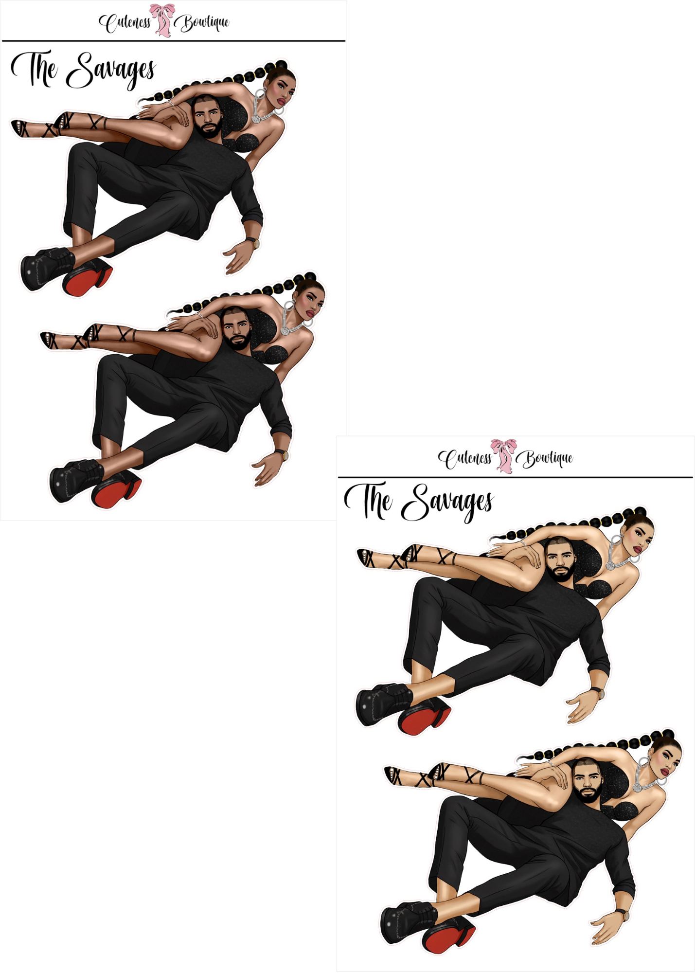 The  CUSTOM Cuteness Doll Collection Sticker Sheet | Cuteness Planner Stickers for Agendas, Planners, Notebooks, Dividers | SAVAGE CUTIES