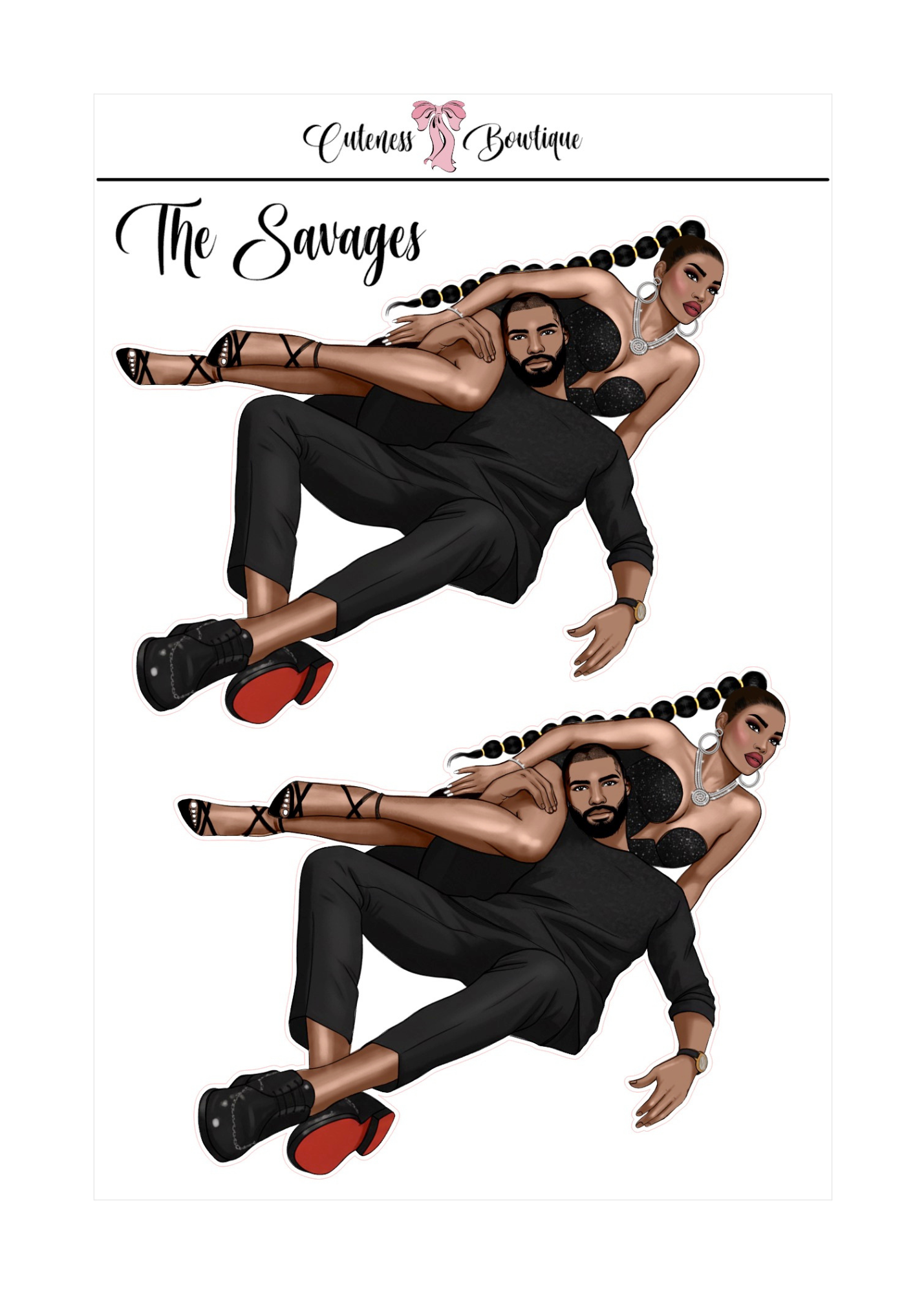 The  CUSTOM Cuteness Doll Collection Sticker Sheet | Cuteness Planner Stickers for Agendas, Planners, Notebooks, Dividers | SAVAGE CUTIES