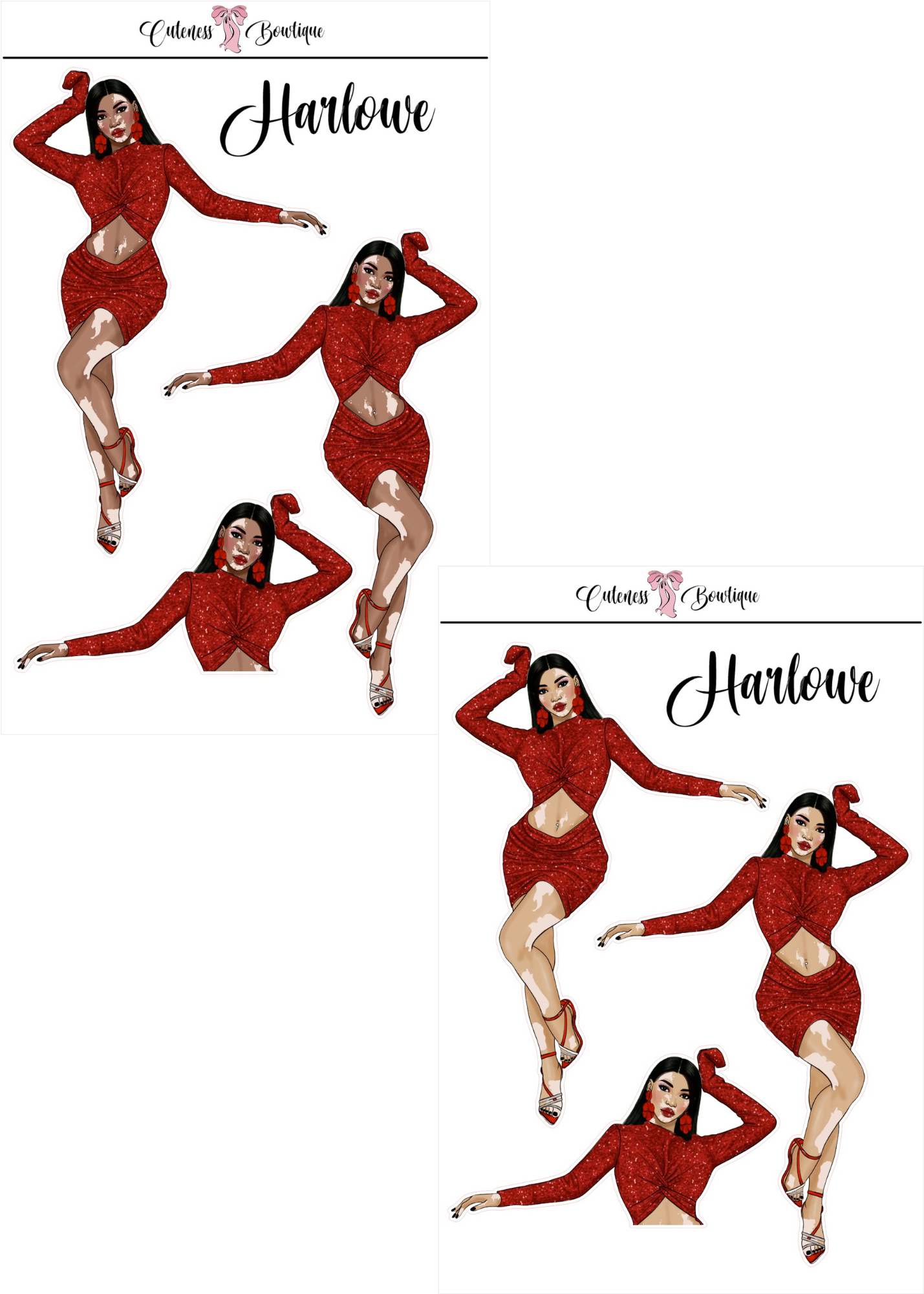 The  CUSTOM Cuteness Doll Collection Sticker Sheet | Cuteness Planner Stickers for Agendas, Planners, Notebooks, Dividers | SAVAGE CUTIES