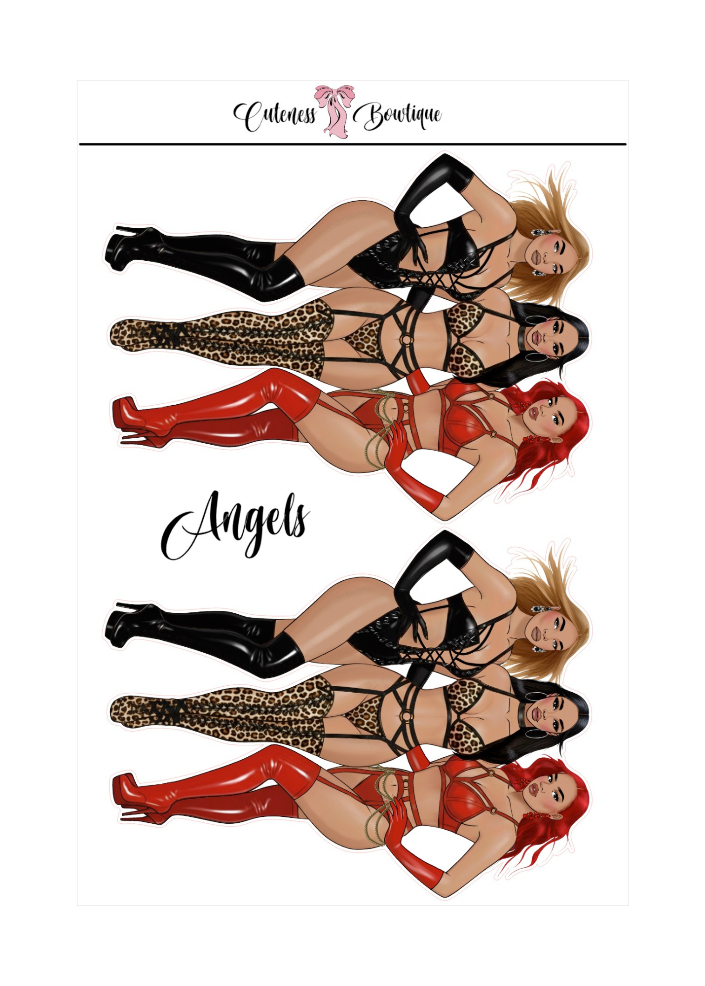 The  CUSTOM Cuteness Doll Collection Sticker Sheet | Cuteness Planner Stickers for Agendas, Planners, Notebooks, Dividers | SAVAGE CUTIES