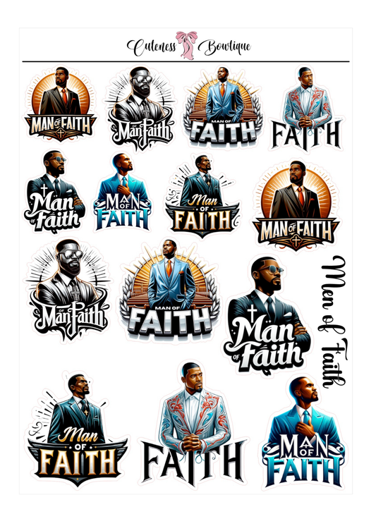 The Cuteness Journaling  Sticker Sheet | Cuteness Planner Stickers for Agendas, Planners, Notebooks, Dividers | MEN OF FAITH