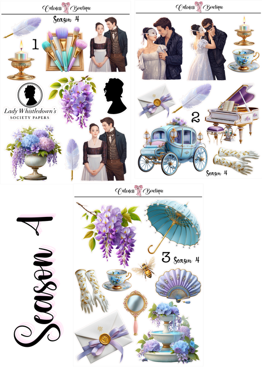 The Cuteness Journaling  Sticker Sheet | Cuteness Planner Stickers for Agendas, Planners, Notebooks, Dividers | BRIGERTON SEASON 4