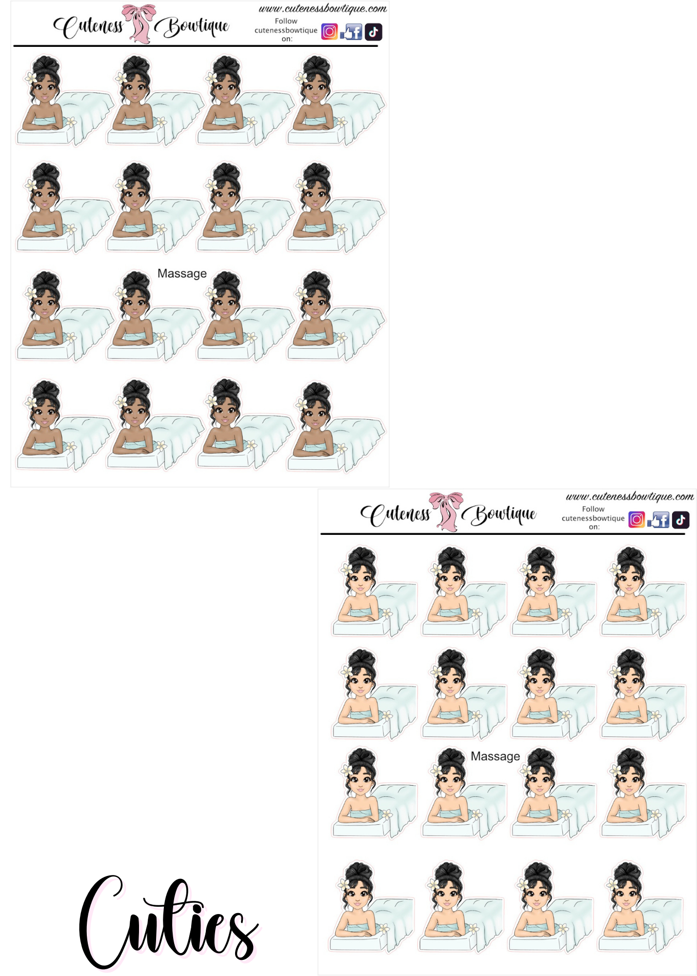 The Cutie Line Icon Sticker Sheet | Cuteness Planner Stickers for Agendas, Planners, Notebooks, Dividers | CUTIES