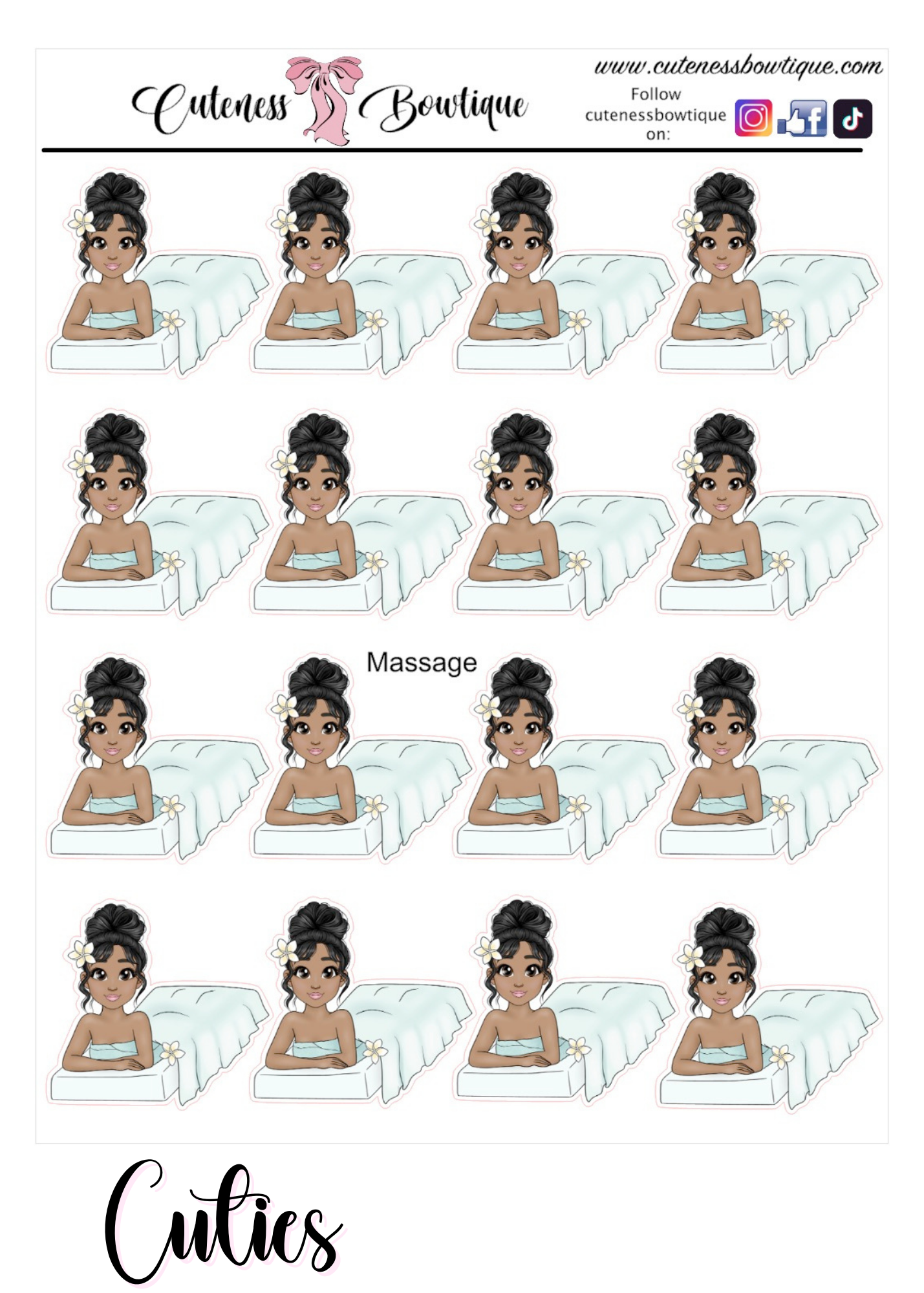 The Cutie Line Icon Sticker Sheet | Cuteness Planner Stickers for Agendas, Planners, Notebooks, Dividers | CUTIES