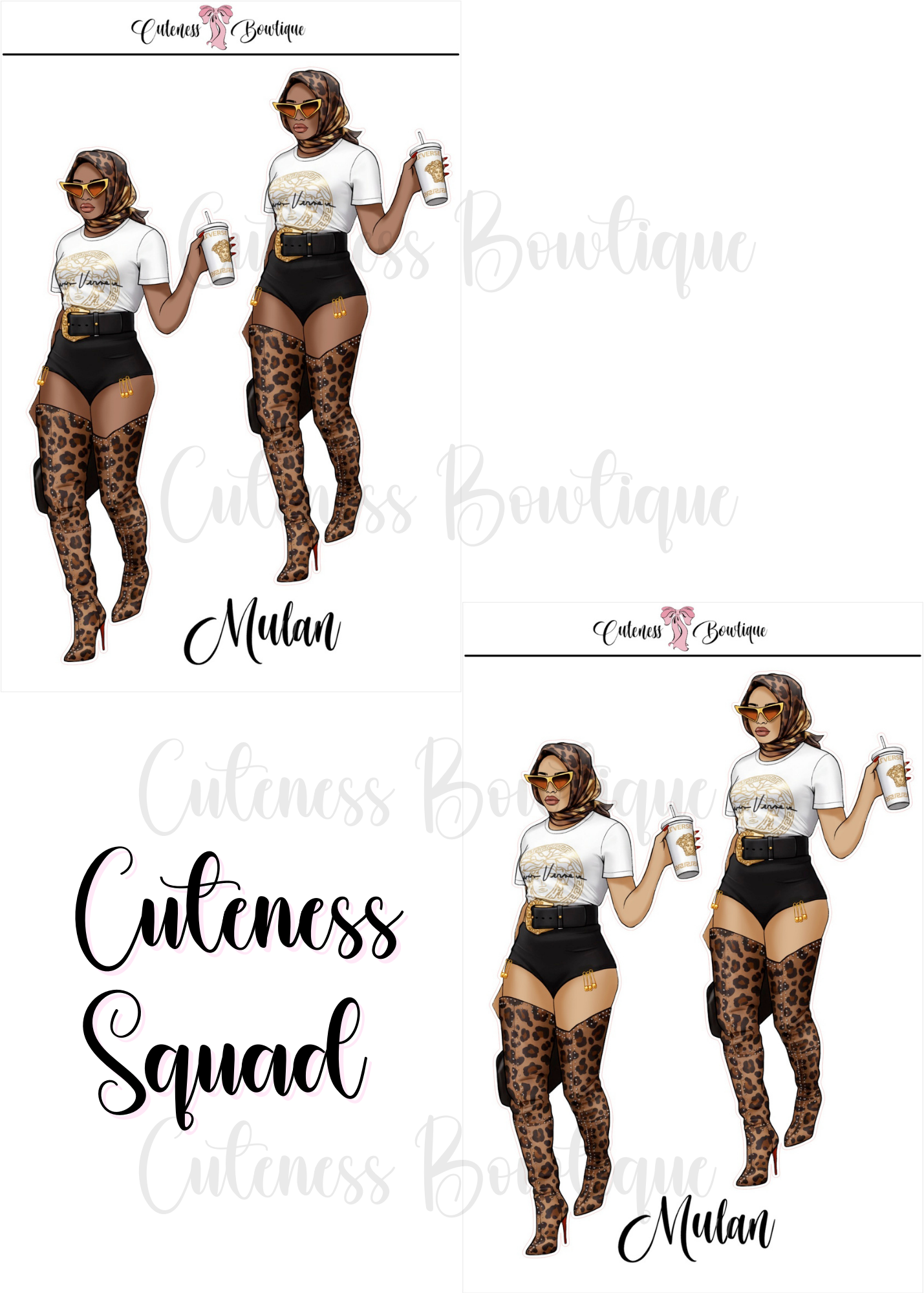 The  CUSTOM Cuteness Doll Collection Sticker Sheet | Cuteness Planner Stickers for Agendas, Planners, Notebooks, Dividers | SPRING INTO CUTENESS PART 2