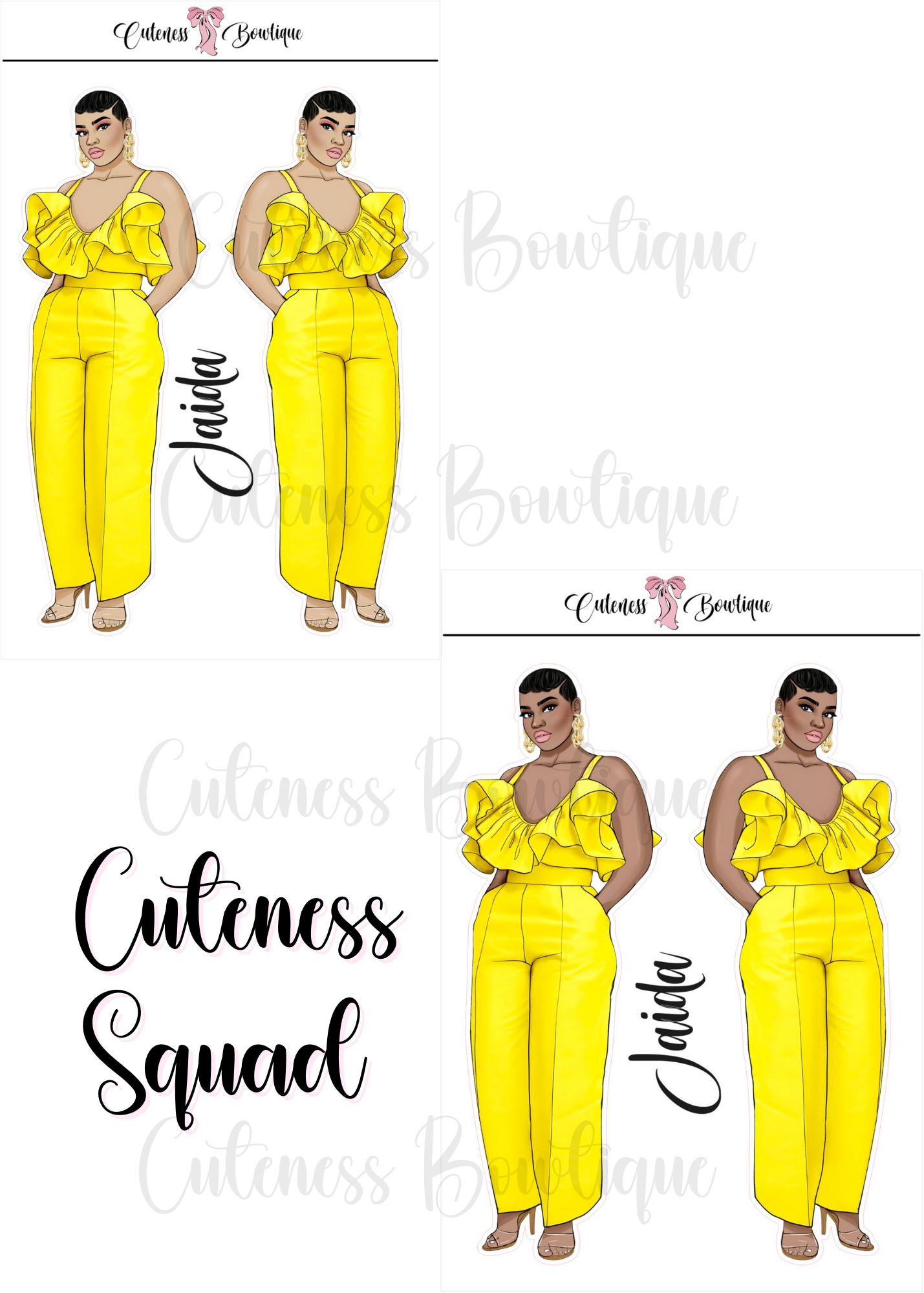 The  CUSTOM Cuteness Doll Collection Sticker Sheet | Cuteness Planner Stickers for Agendas, Planners, Notebooks, Dividers | SPRING INTO CUTENESS PART 2
