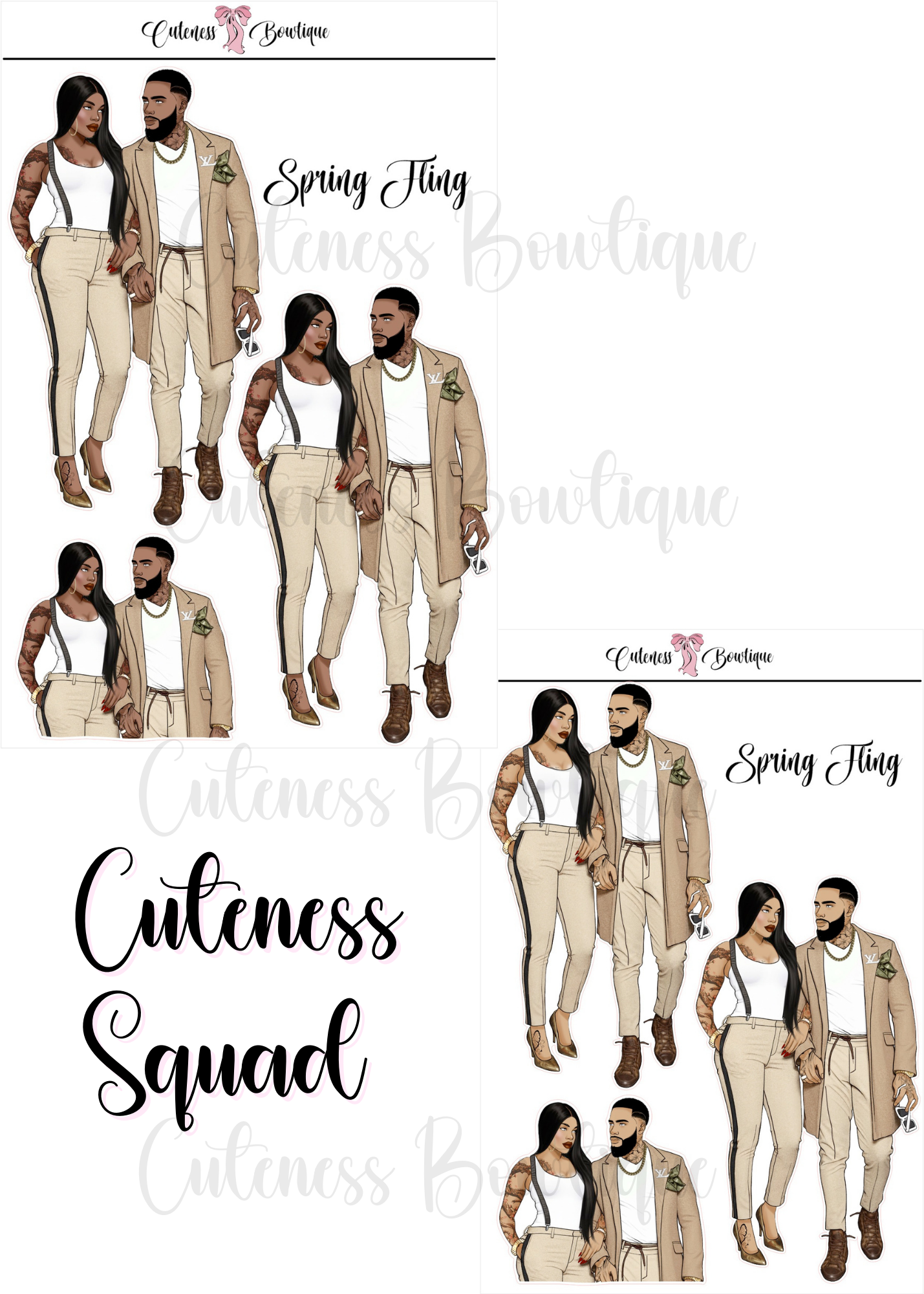 The  CUSTOM Cuteness Doll Collection Sticker Sheet | Cuteness Planner Stickers for Agendas, Planners, Notebooks, Dividers | SPRING INTO CUTENESS PART 2