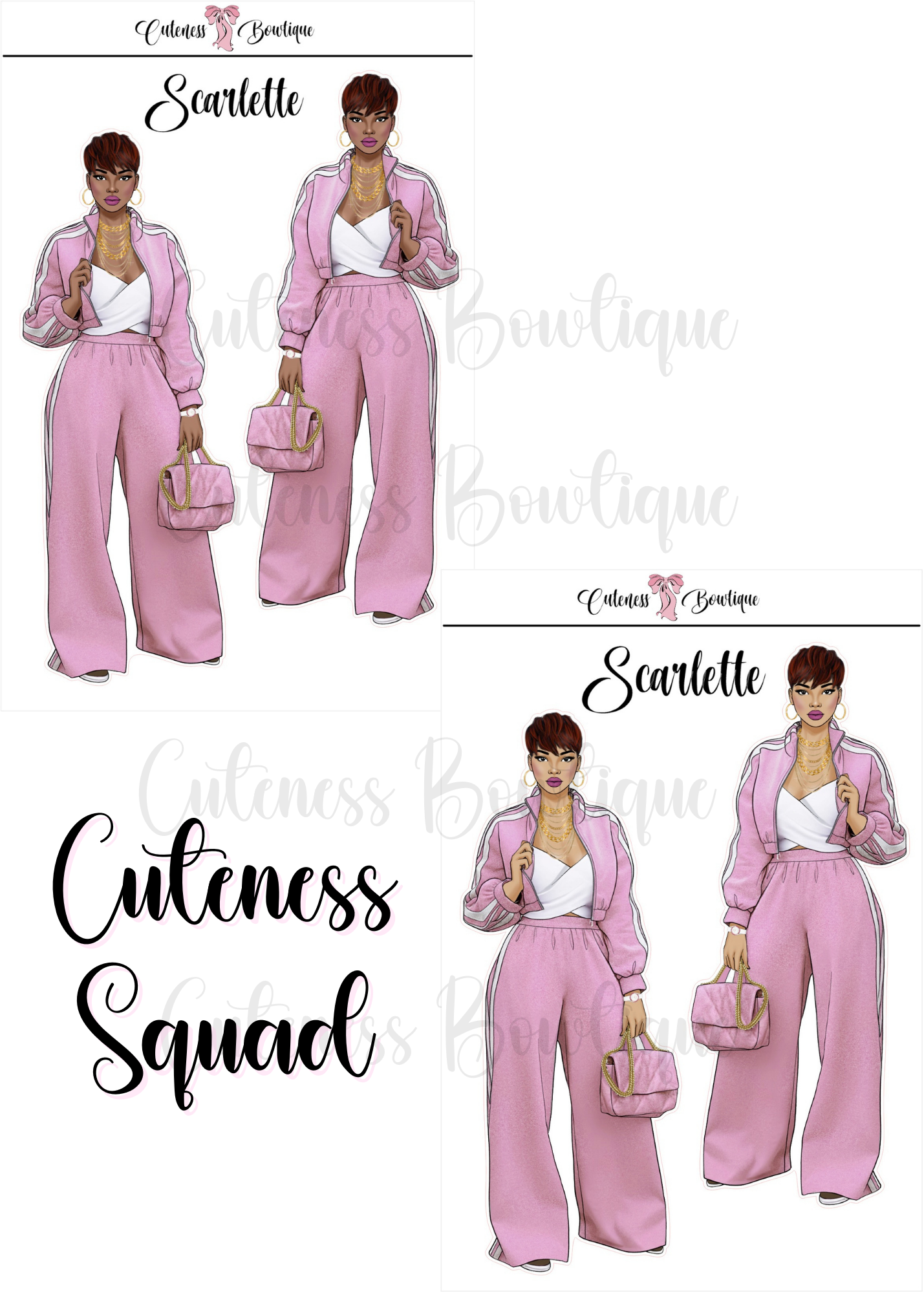 The  CUSTOM Cuteness Doll Collection Sticker Sheet | Cuteness Planner Stickers for Agendas, Planners, Notebooks, Dividers | SPRING INTO CUTENESS PART 2