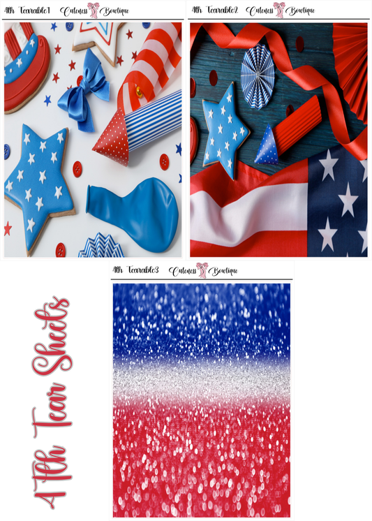 The Cuteness Journaling  Sticker Sheet | Cuteness Planner Stickers for Agendas, Planners, Notebooks, Dividers | 4th of July 2026