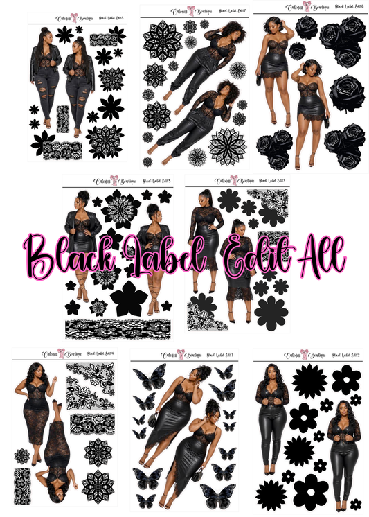 The Curvy Cutie Doll Collection Sticker Sheet | Cuteness Planner Stickers for Agendas, Planners, Notebooks, Dividers | THE BLACK LABEL EDIT
