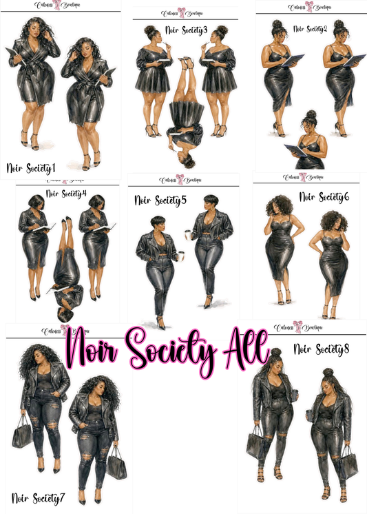 The Curvy Cutie Doll Collection Sticker Sheet | Cuteness Planner Stickers for Agendas, Planners, Notebooks, Dividers | NOIR SOCIETY