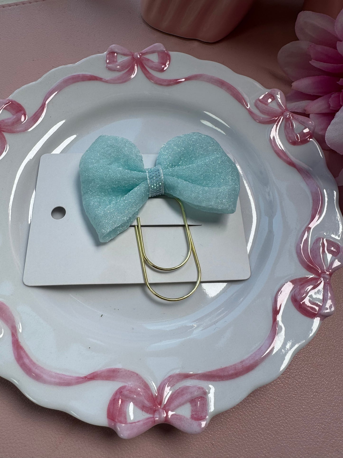 Elegant Pastel Bow Planner Clips