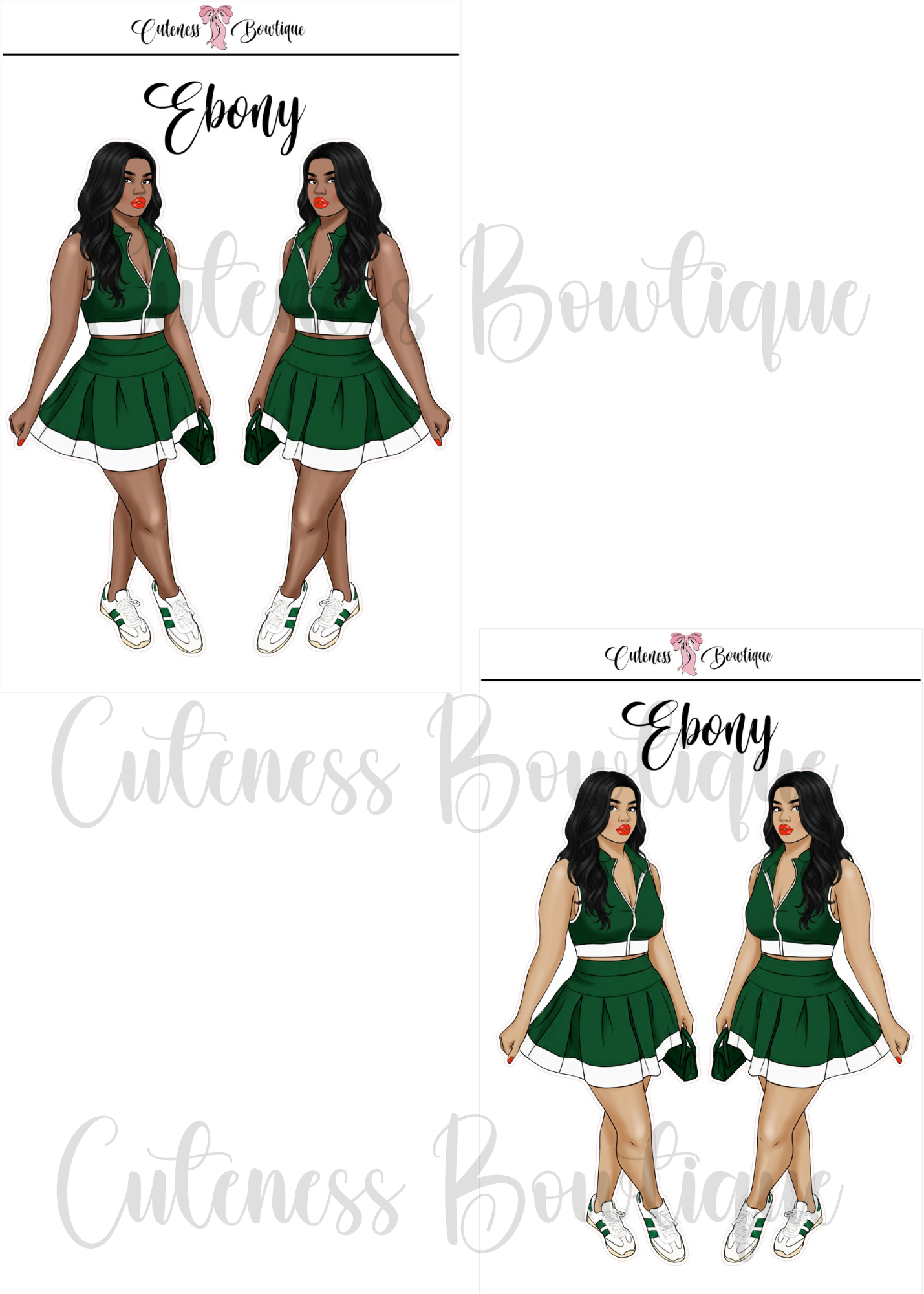 The Cuteness CUSTOM Doll Collection Sticker Sheet | Cuteness Planner Stickers for Agendas, Planners, Notebooks, Dividers | SPRING FORWARD COLLECTION