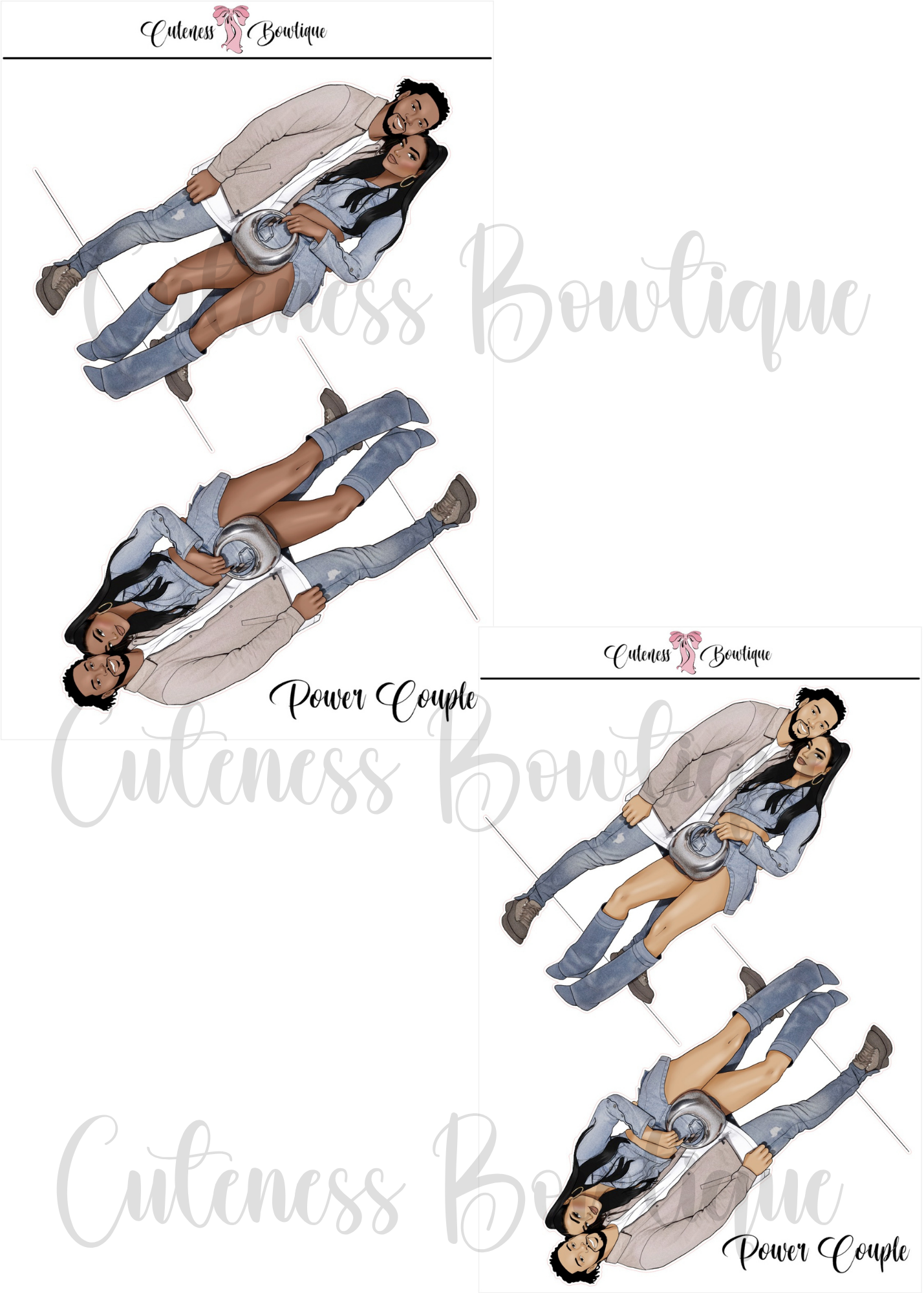 The Cuteness CUSTOM Doll Collection Sticker Sheet | Cuteness Planner Stickers for Agendas, Planners, Notebooks, Dividers | SPRING FORWARD COLLECTION