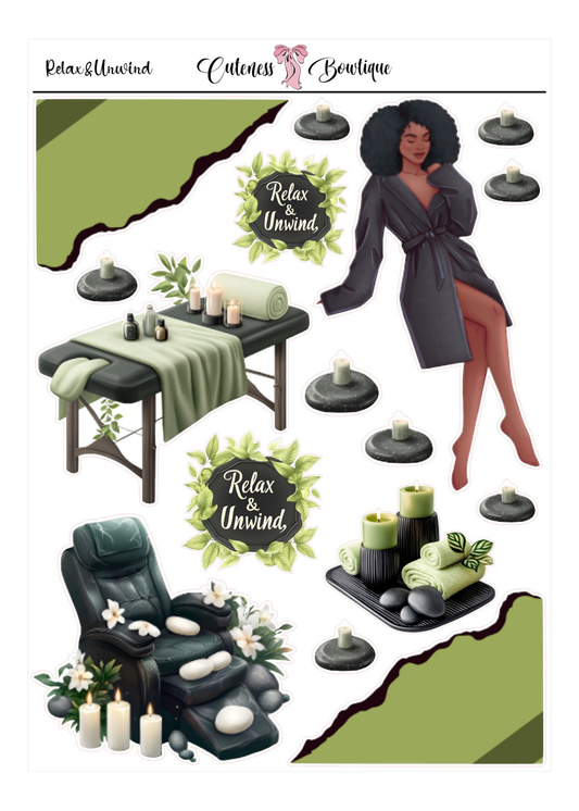Relax & Unwind | Planner Deco Stickers