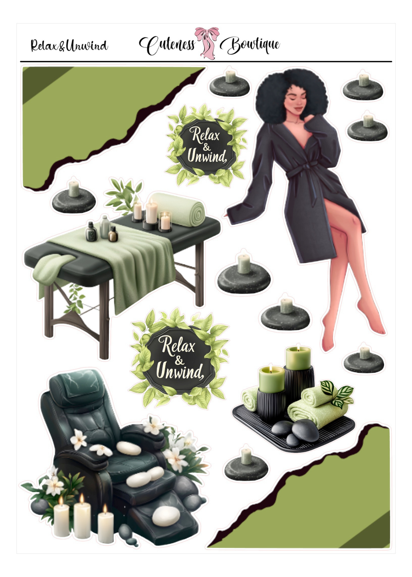 Relax & Unwind | Planner Deco Stickers