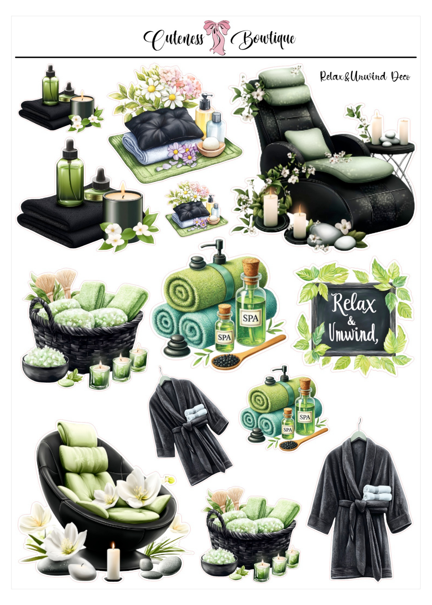 Relax & Unwind | Planner Deco Stickers