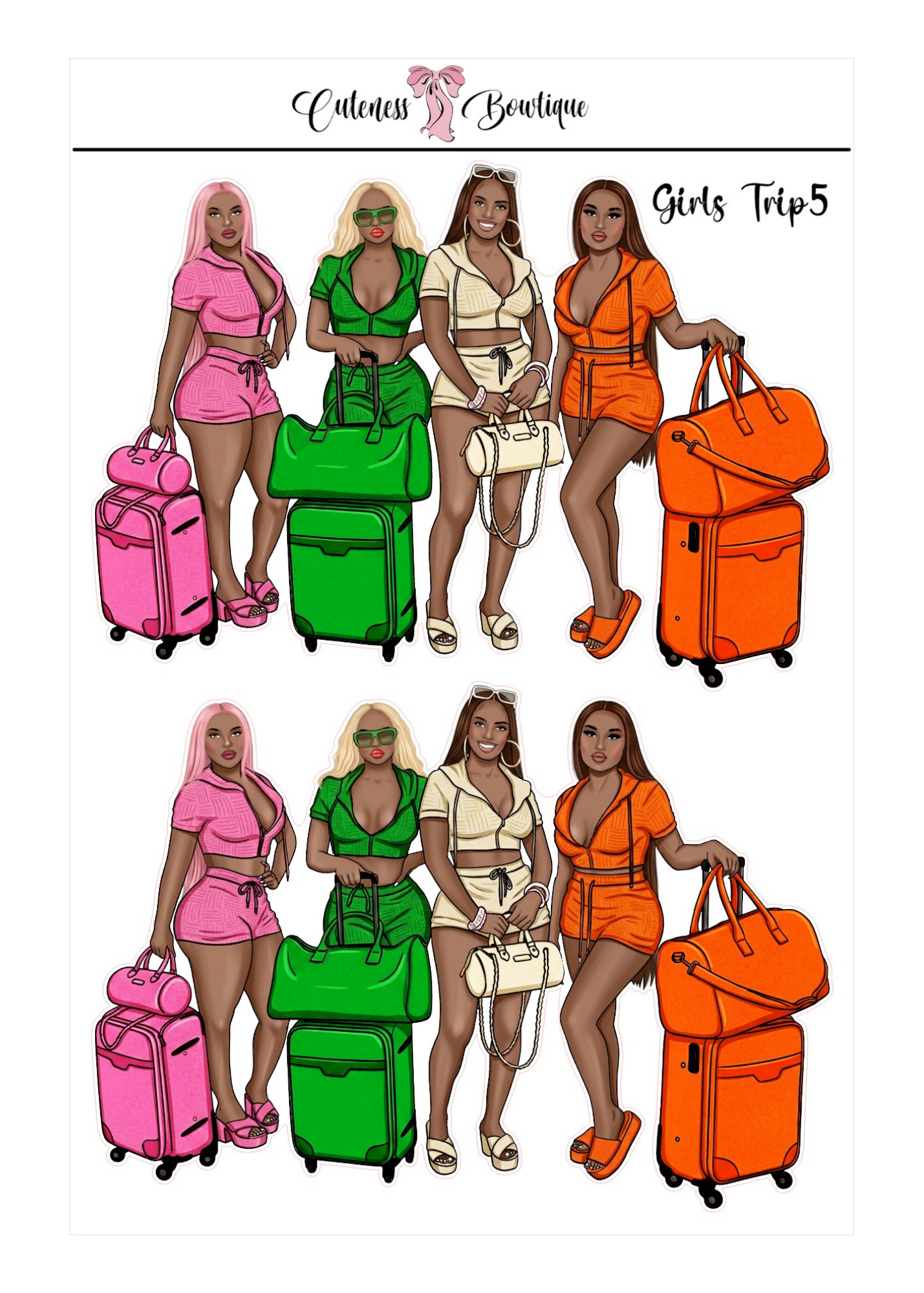 Girls Trip | Custom Planner Dolls & Matching Florals
