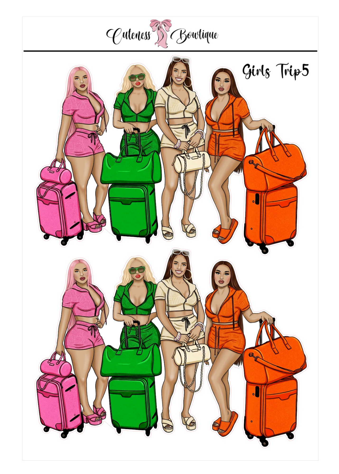 Girls Trip | Custom Planner Dolls & Matching Florals