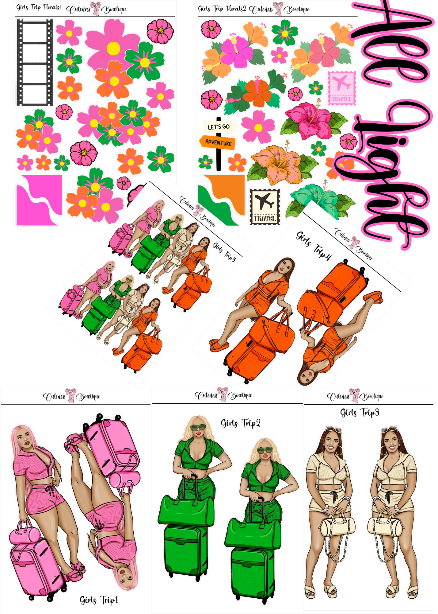 Girls Trip | Custom Planner Dolls & Matching Florals