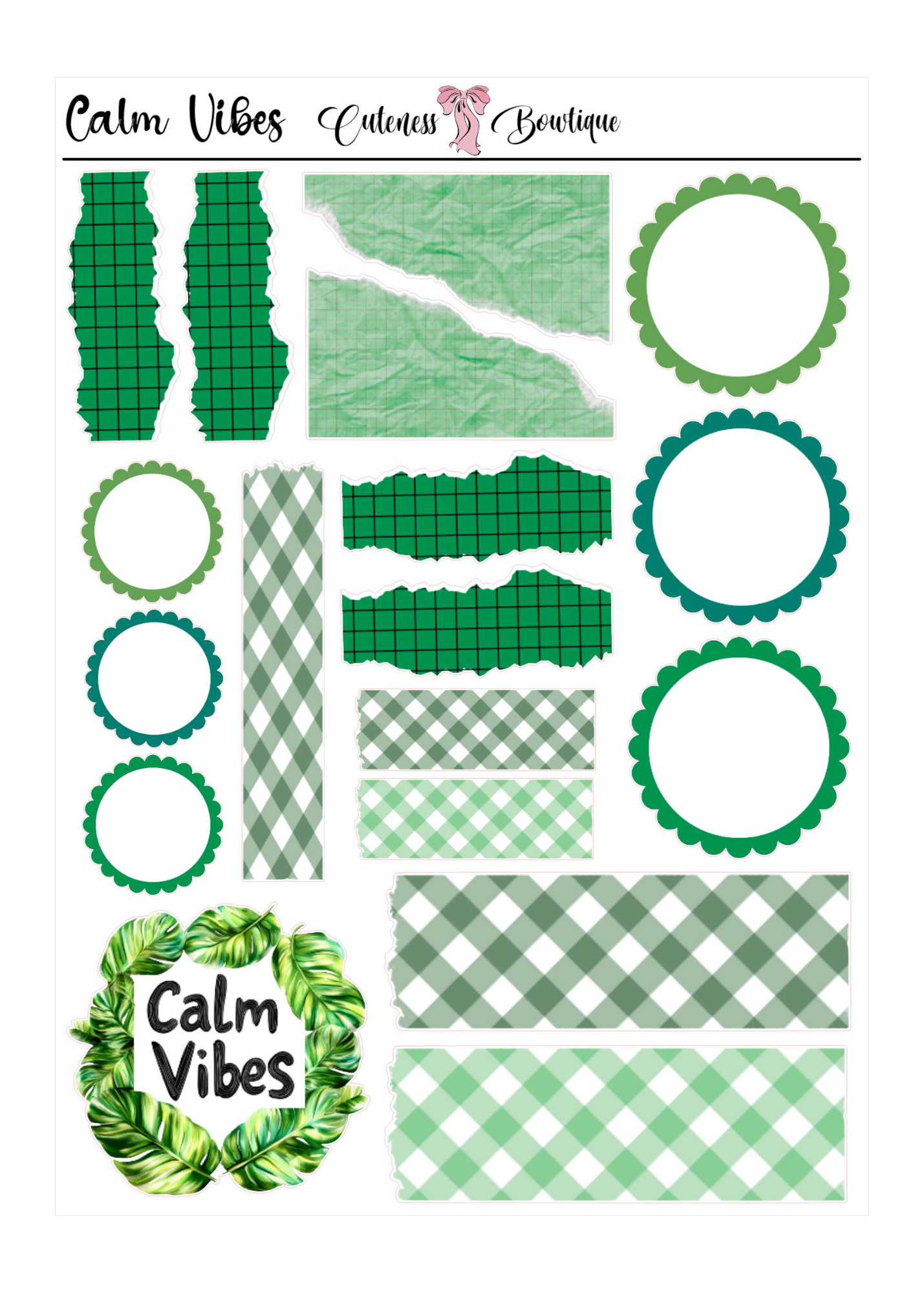 Calm Vibes | Planner Deco Stickers