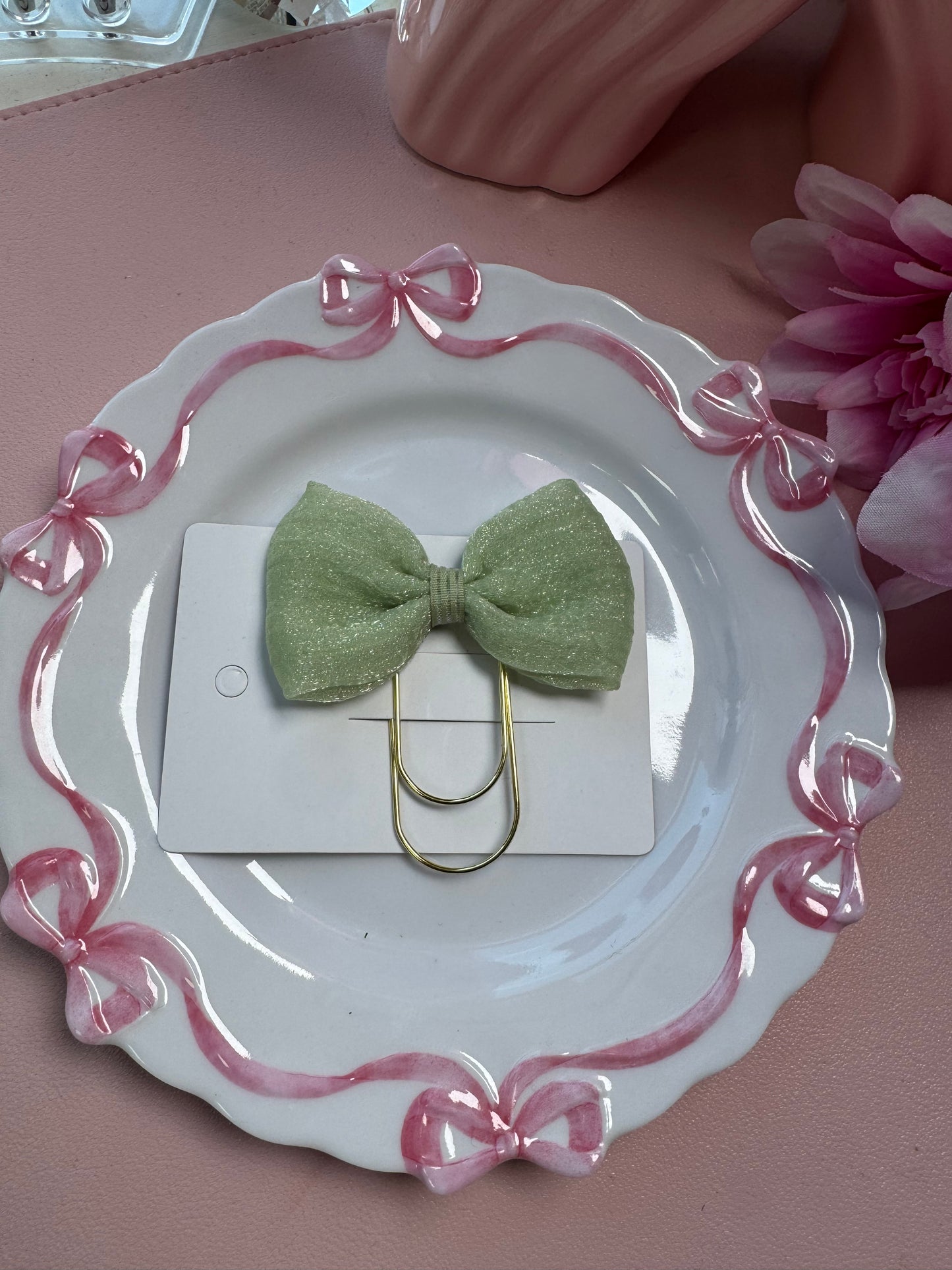 Elegant Pastel Bow Planner Clips
