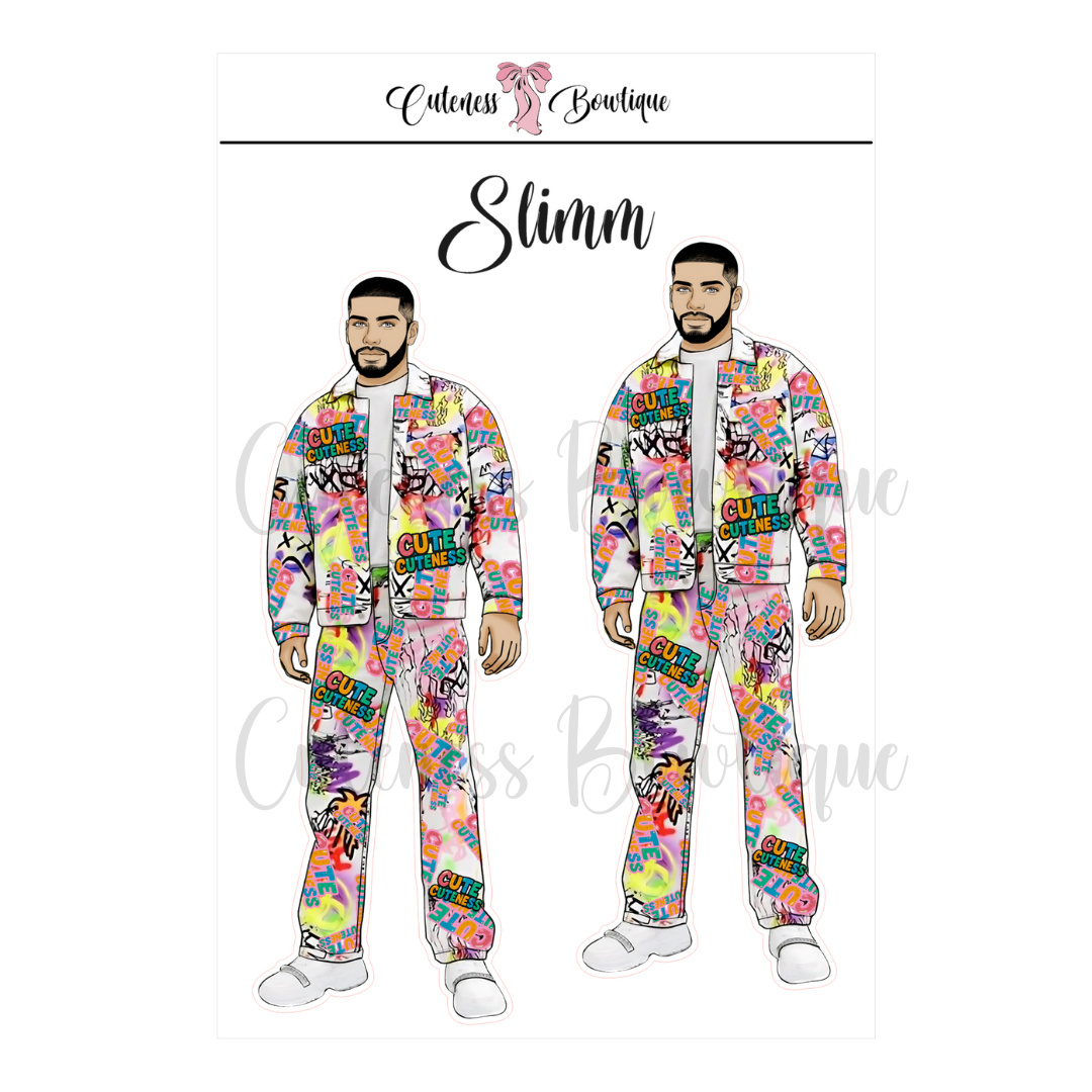 The  CUSTOM Cuteness Doll Collection Sticker Sheet | Cuteness Planner Stickers for Agendas, Planners, Notebooks, Dividers | SLIMM