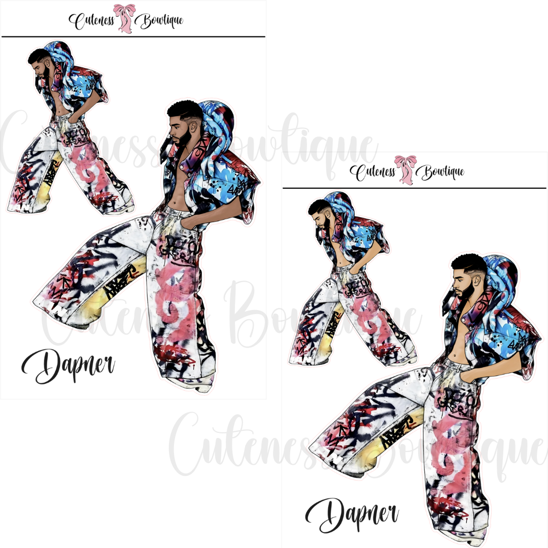 The  CUSTOM Cuteness Doll Collection Sticker Sheet | Cuteness Planner Stickers for Agendas, Planners, Notebooks, Dividers | DAPNER