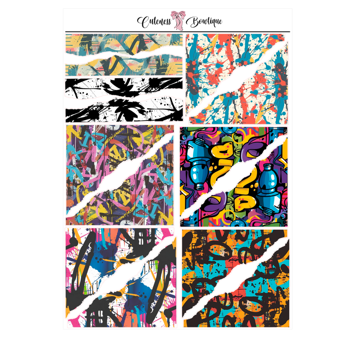 The Deco Elements Collection Sticker Sheet | Cuteness Planner Stickers for Agendas, Planners, Notebooks, Dividers | CLASSIC CUTENESS 90's Edition DECORATIVE ELEMENTS