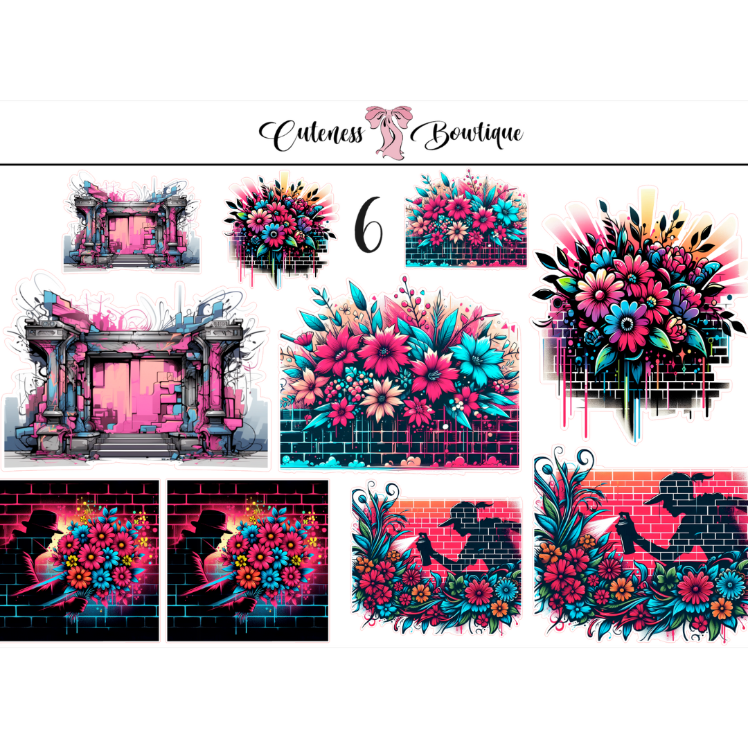 The Deco Elements Collection Sticker Sheet | Cuteness Planner Stickers for Agendas, Planners, Notebooks, Dividers | CLASSIC CUTENESS 90's Edition DECORATIVE ELEMENTS