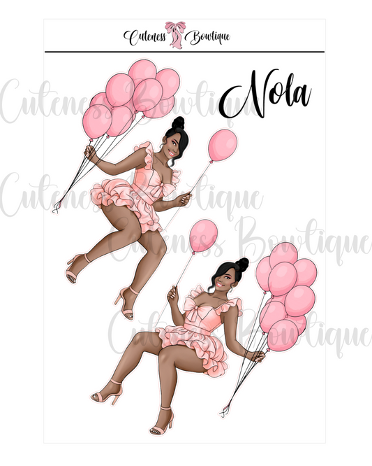 The  CUSTOM Cuteness Doll Collection Sticker Sheet | Cuteness Planner Stickers for Agendas, Planners, Notebooks, Dividers | NOLA