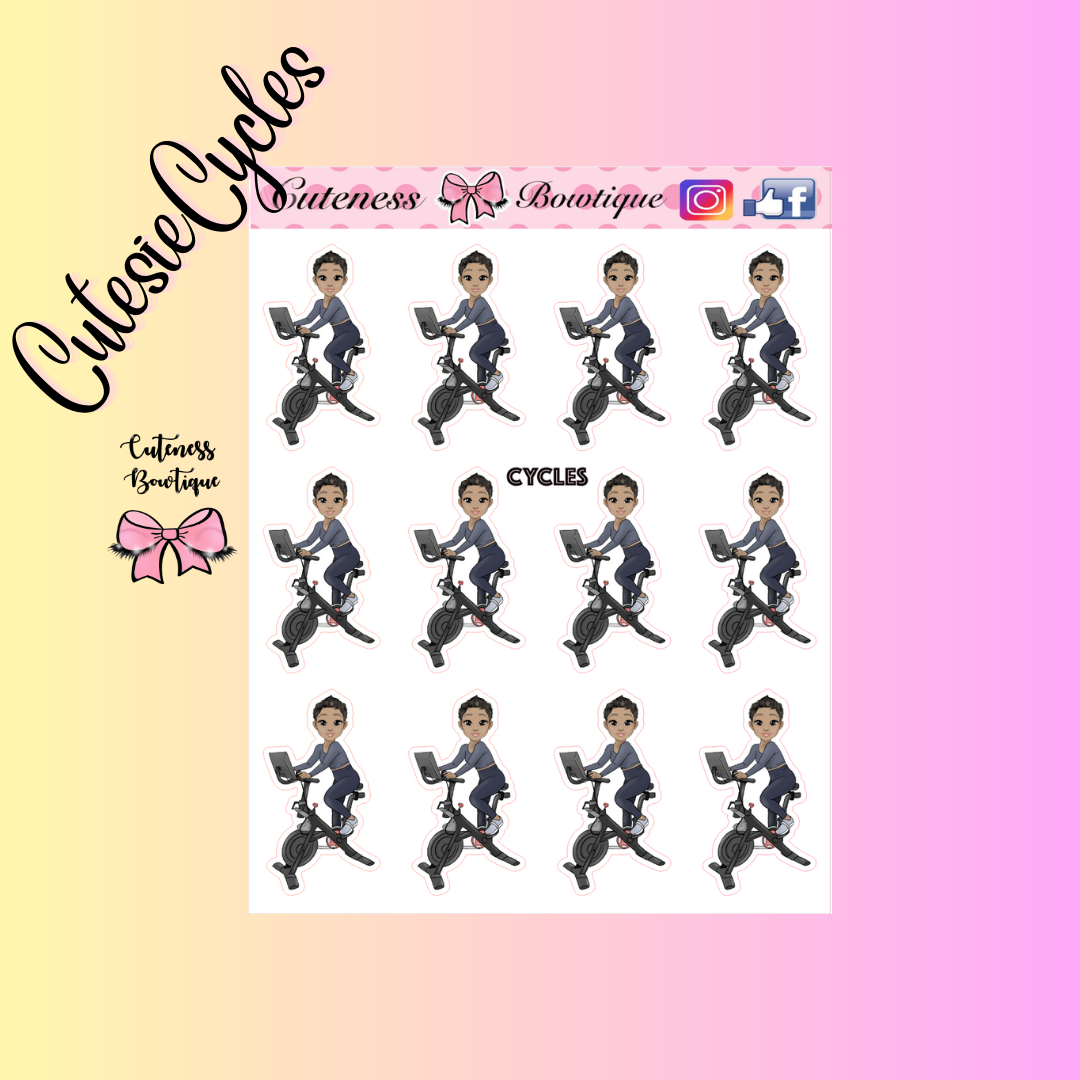 The Cutie Line Icon Sticker Sheet | Cuteness Planner Stickers for Agendas, Planners, Notebooks, Dividers |  CUTESIE CYCLES