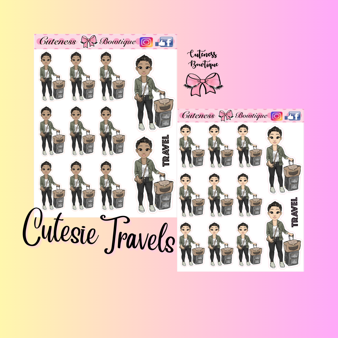 The Cutie Line Icon Sticker Sheet | Cuteness Planner Stickers for Agendas, Planners, Notebooks, Dividers |  CUTESIE TRAVELS