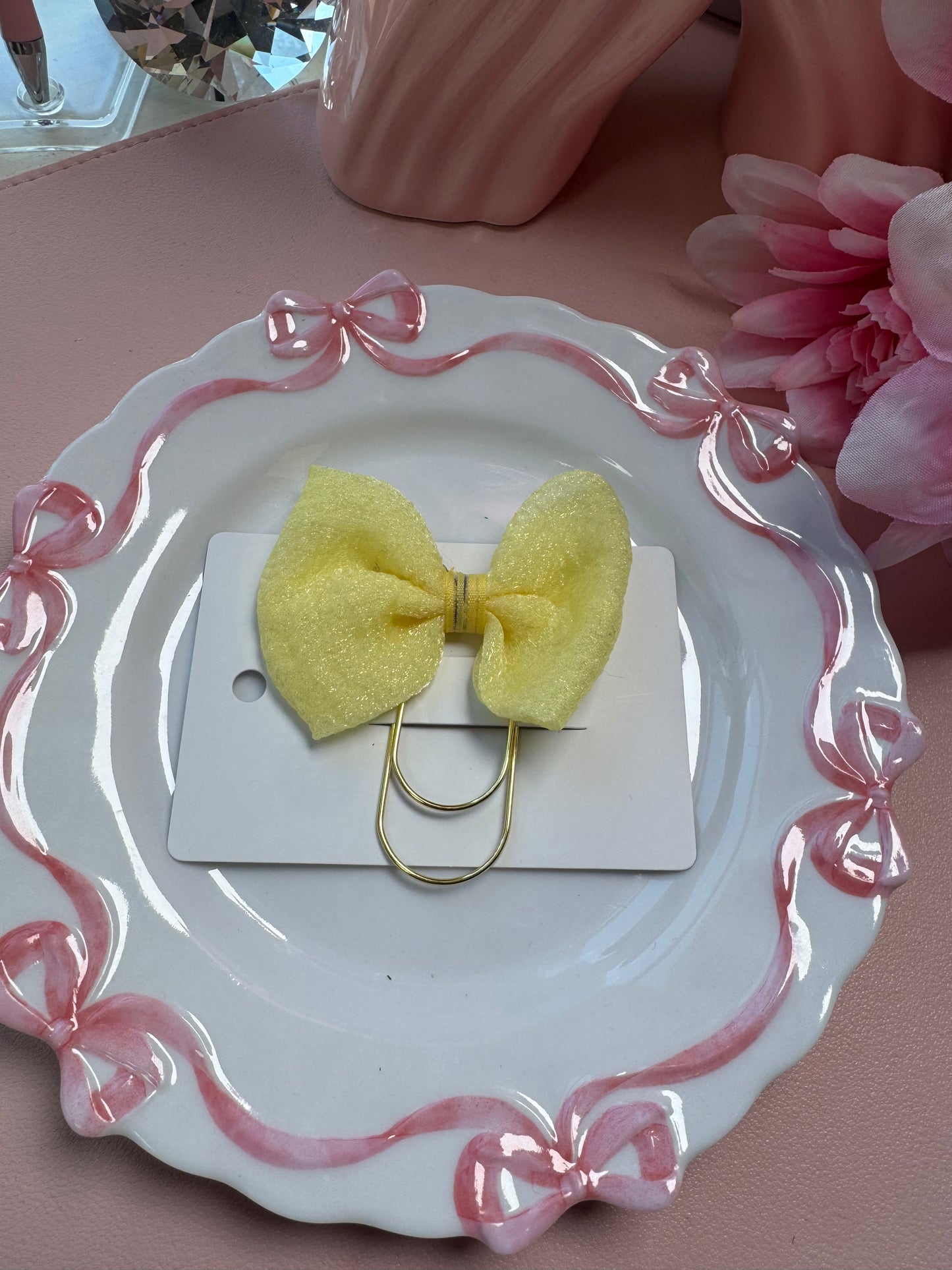 Elegant Pastel Bow Planner Clips