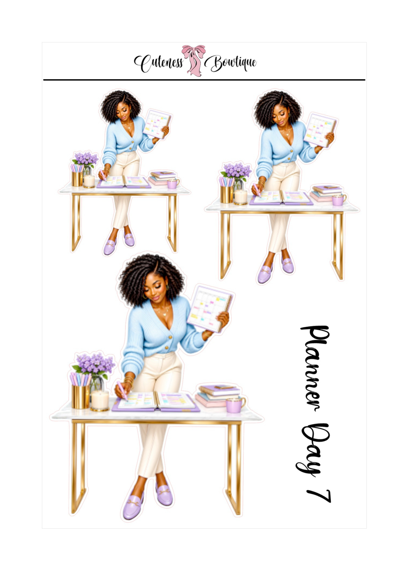The Cuteness Doll Collection Sticker Sheet | Cuteness Planner Stickers for Agendas, Planners, Notebooks, Dividers | PLANNER DAYS