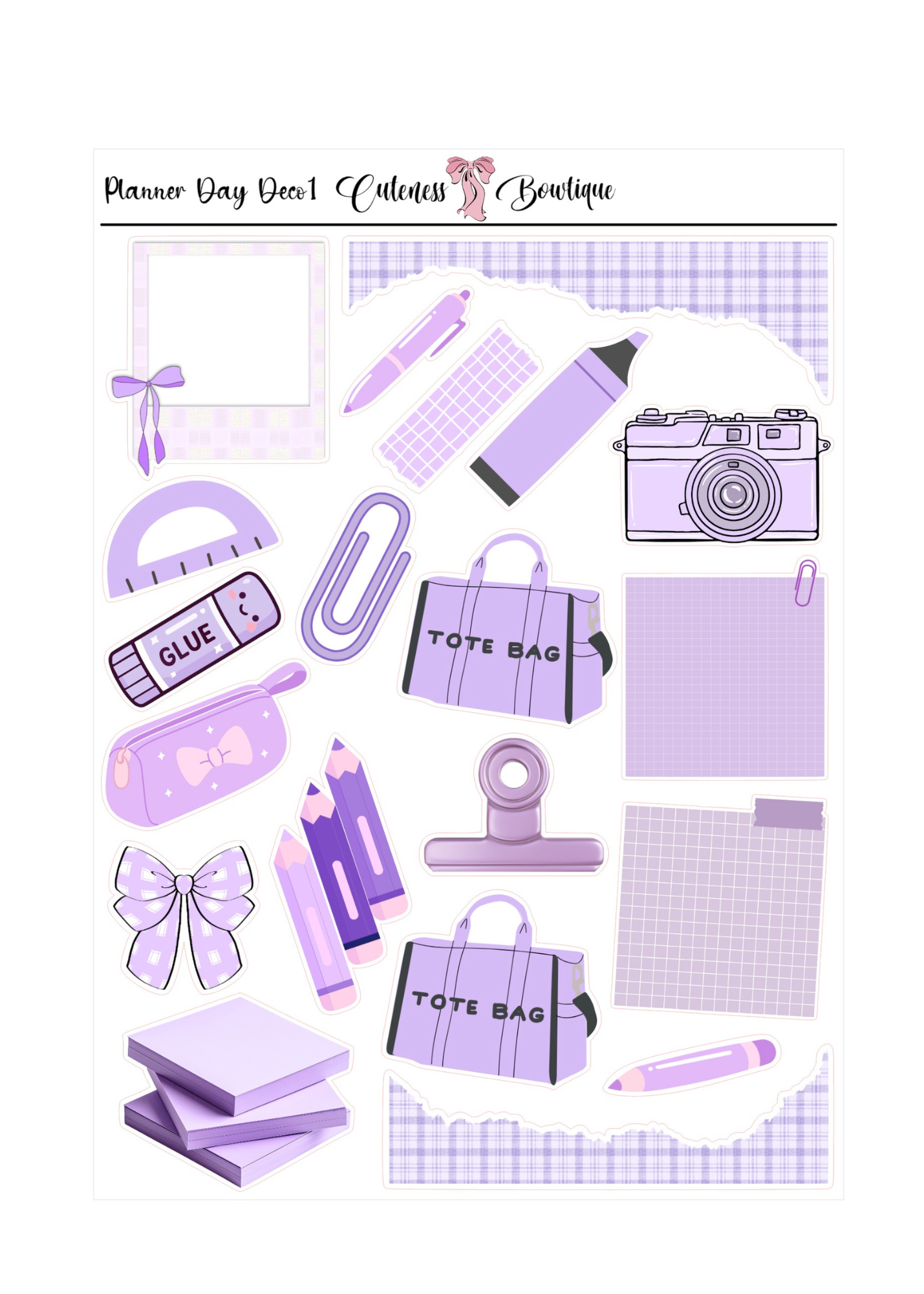 The Cuteness Doll Collection Sticker Sheet | Cuteness Planner Stickers for Agendas, Planners, Notebooks, Dividers | PLANNER DAYS