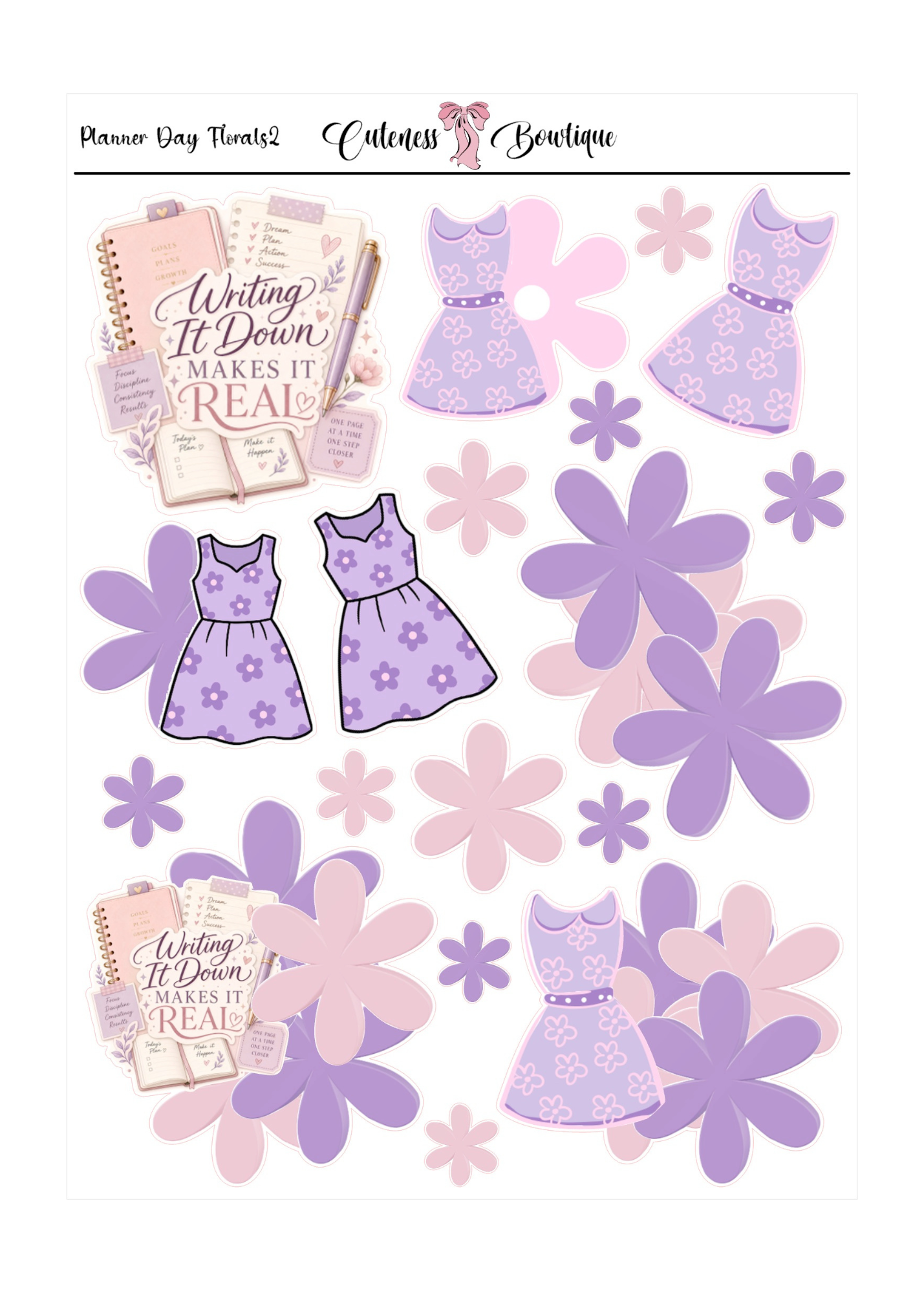 The Cuteness Doll Collection Sticker Sheet | Cuteness Planner Stickers for Agendas, Planners, Notebooks, Dividers | PLANNER DAYS