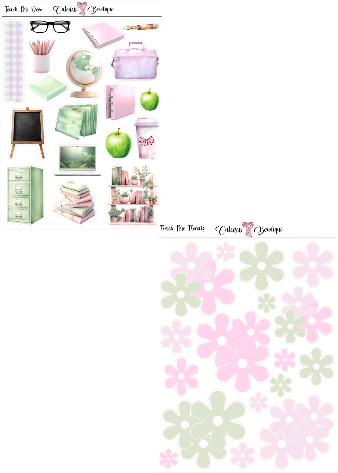 The Cuteness Doll Collection Sticker Sheet | Cuteness Planner Stickers for Agendas, Planners, Notebooks, Dividers | TEACH ME