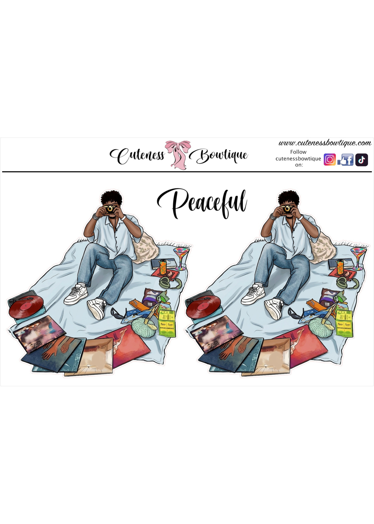 The  CUSTOM Cuteness Doll Collection Sticker Sheet | Cuteness Planner Stickers for Agendas, Planners, Notebooks, Dividers | LAST OF SUMMER