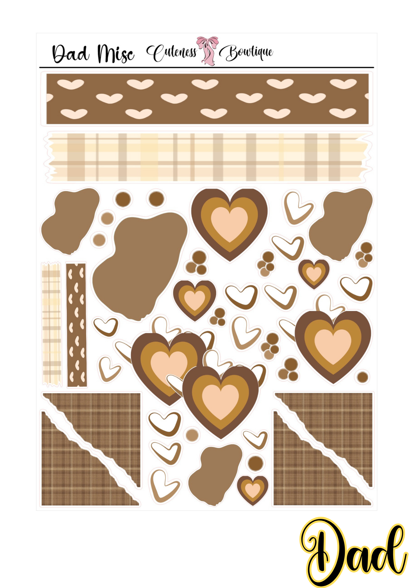The Cuteness DOLL & Journaling  Sticker Sheet | Cuteness Planner Stickers for Agendas, Planners, Notebooks, Dividers |