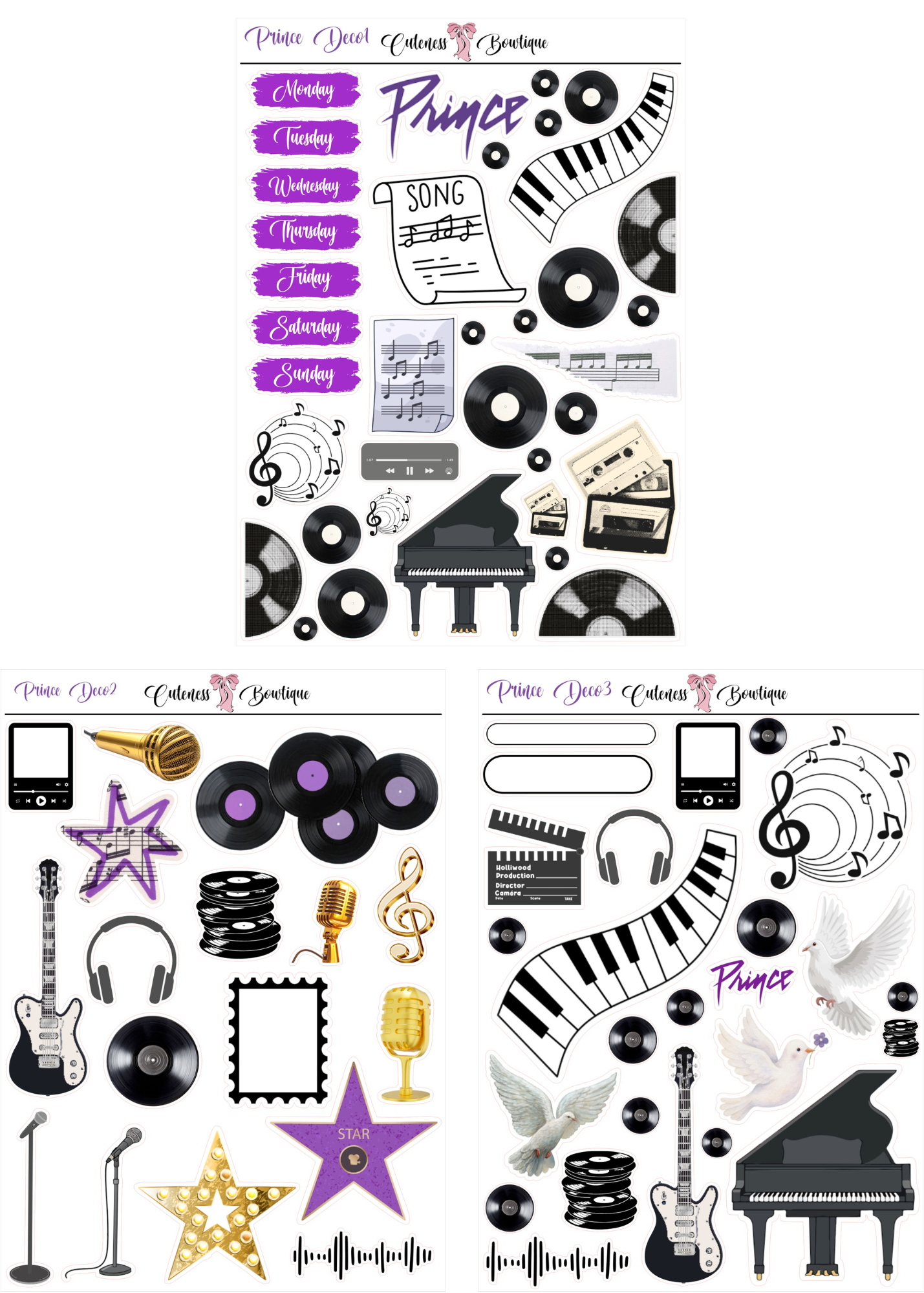 The Cuteness CUSTOM DOLLS & Journaling Sticker Sheet | Cuteness Planner Stickers for Agendas, Planners, Notebooks, Dividers |