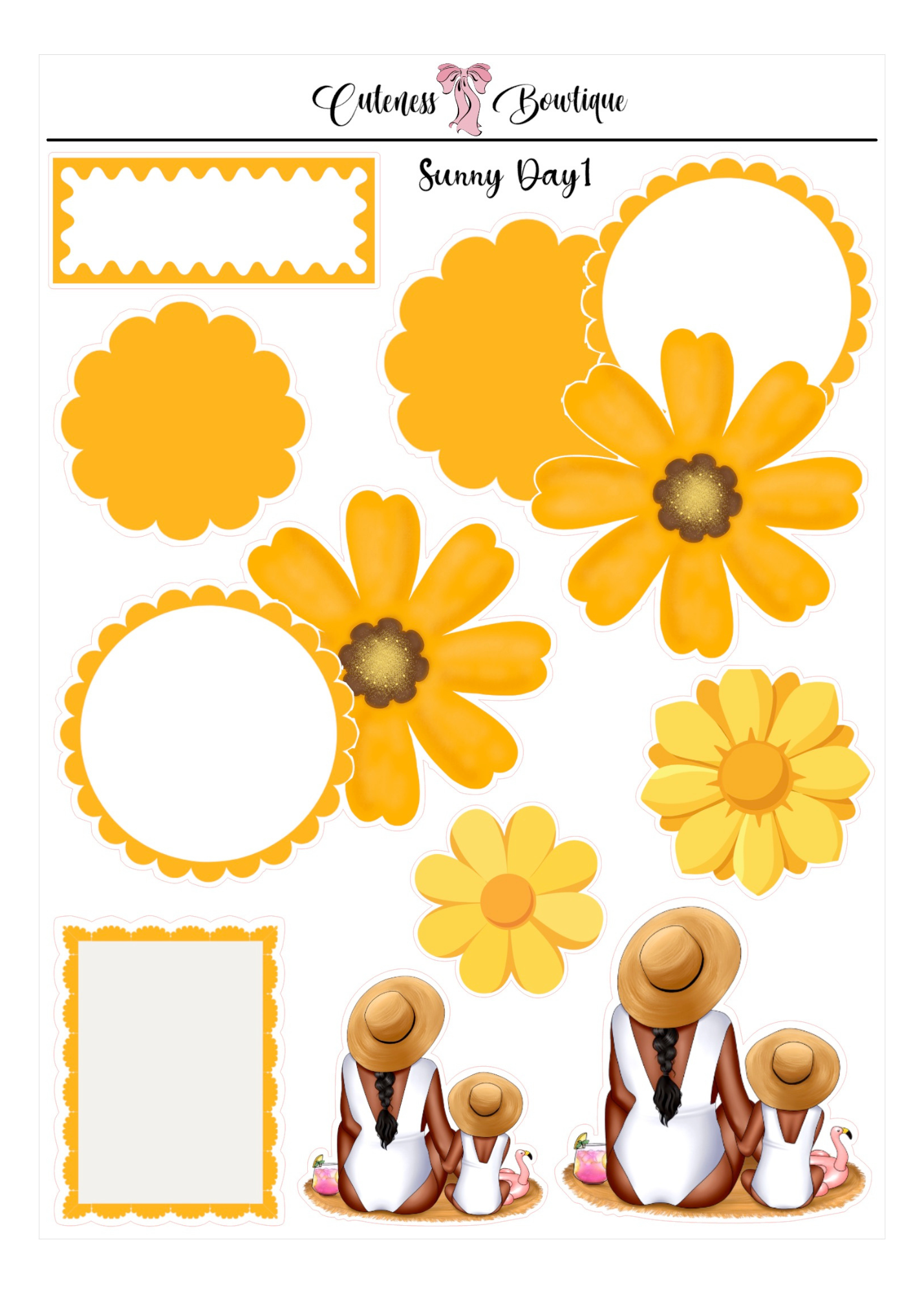 The Deco Elements Collection Sticker Sheet | Cuteness Planner Stickers for Agendas, Planners, Notebooks, Dividers | SUNNY DAYS
