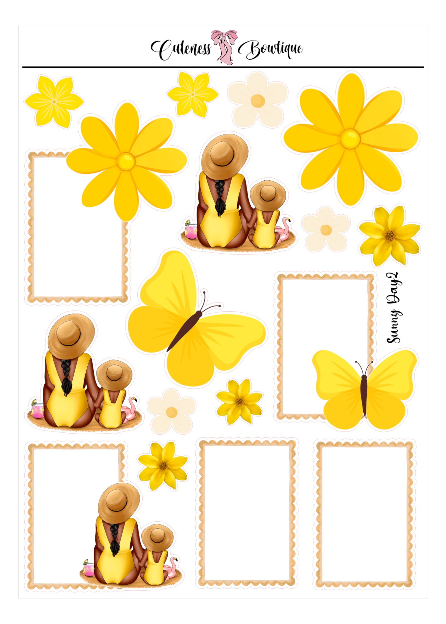 The Deco Elements Collection Sticker Sheet | Cuteness Planner Stickers for Agendas, Planners, Notebooks, Dividers | SUNNY DAYS