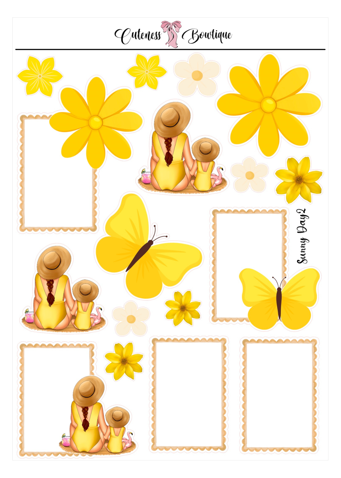 The Deco Elements Collection Sticker Sheet | Cuteness Planner Stickers for Agendas, Planners, Notebooks, Dividers | SUNNY DAYS